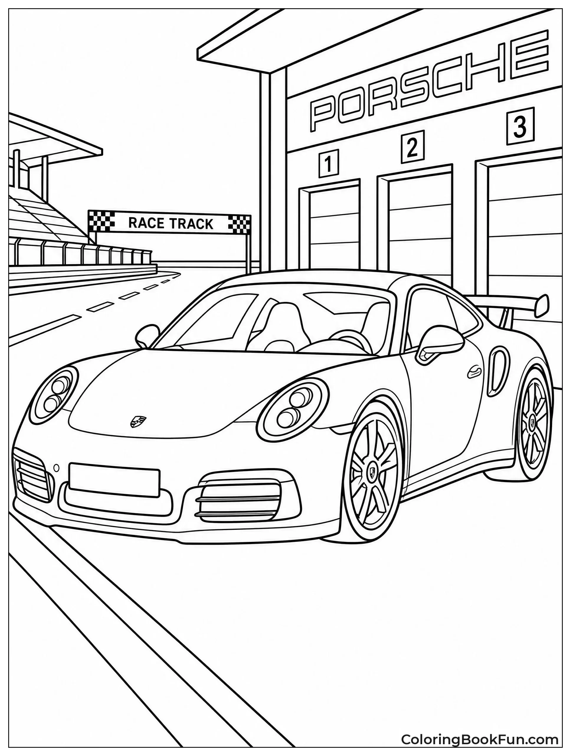 Porsche Parks In Race Pit