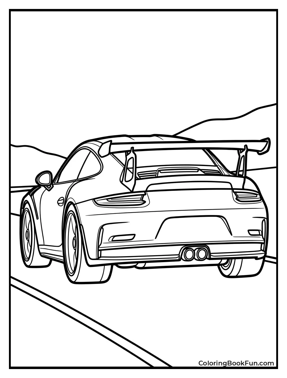 Rear View Shows Gt3 Rs Spoiler