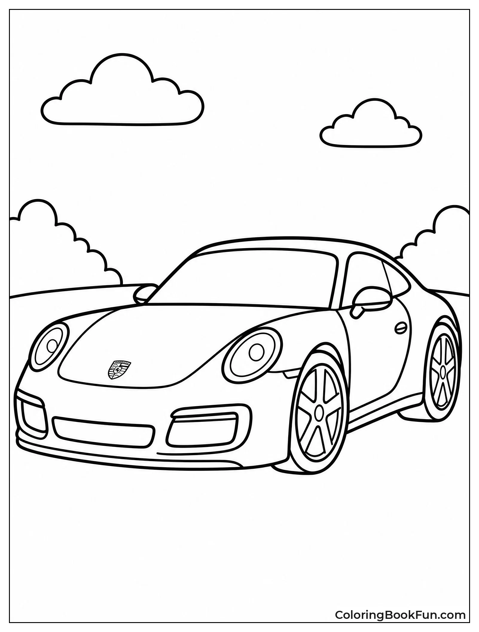 Simple Thick Line Porsche Outline