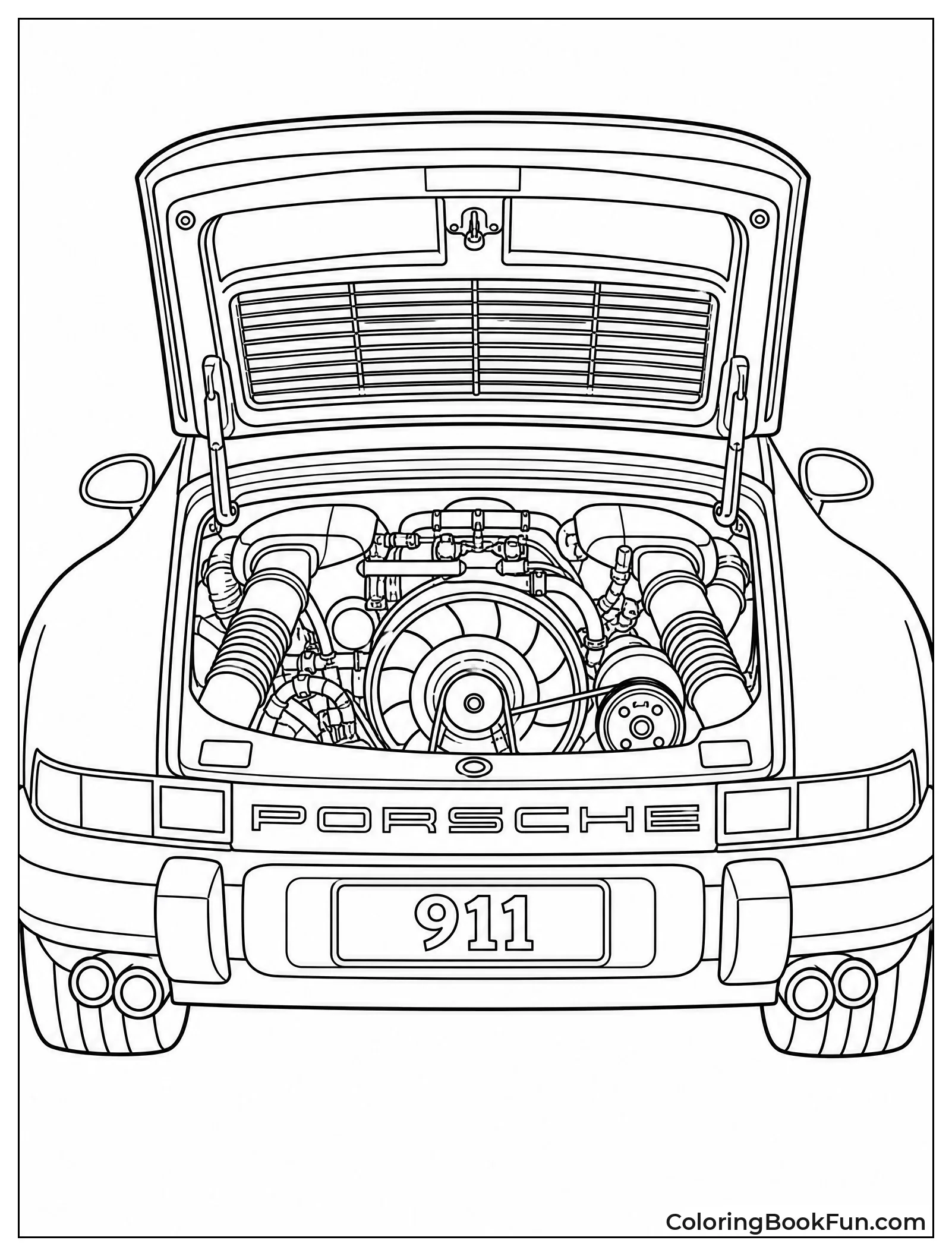 Open Engine Shows Flat Six