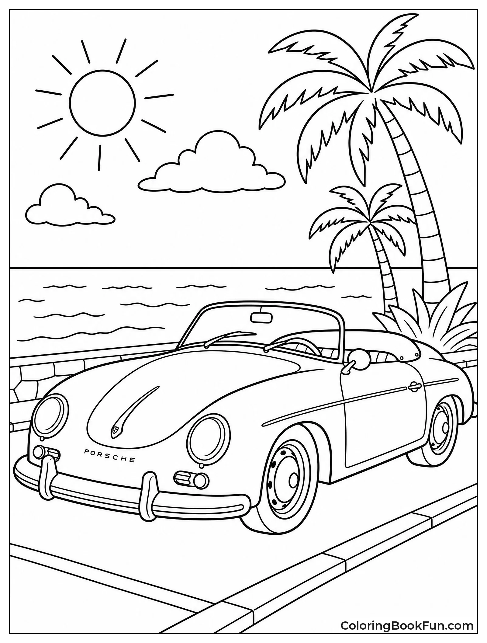 Vintage Speedster Parks Near Beach