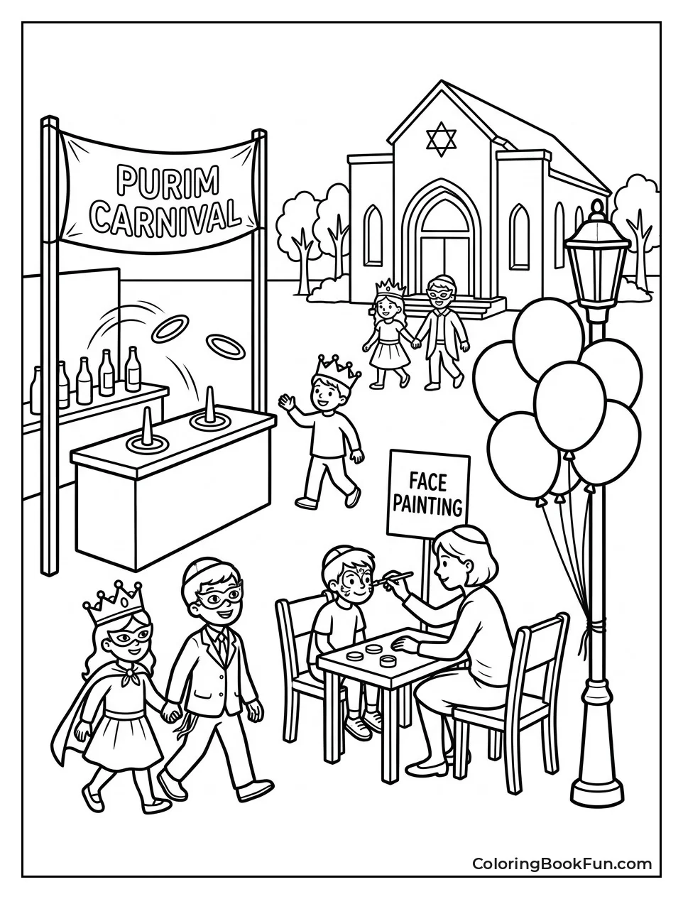 Kids Play at Carnival Booths