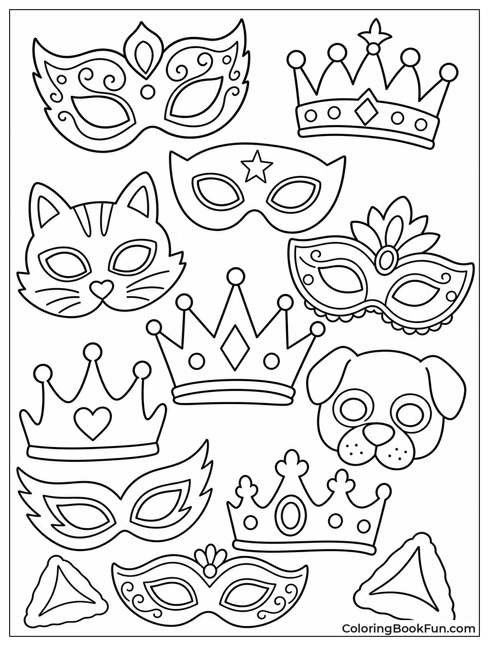 Masks and Crowns Scattered Around