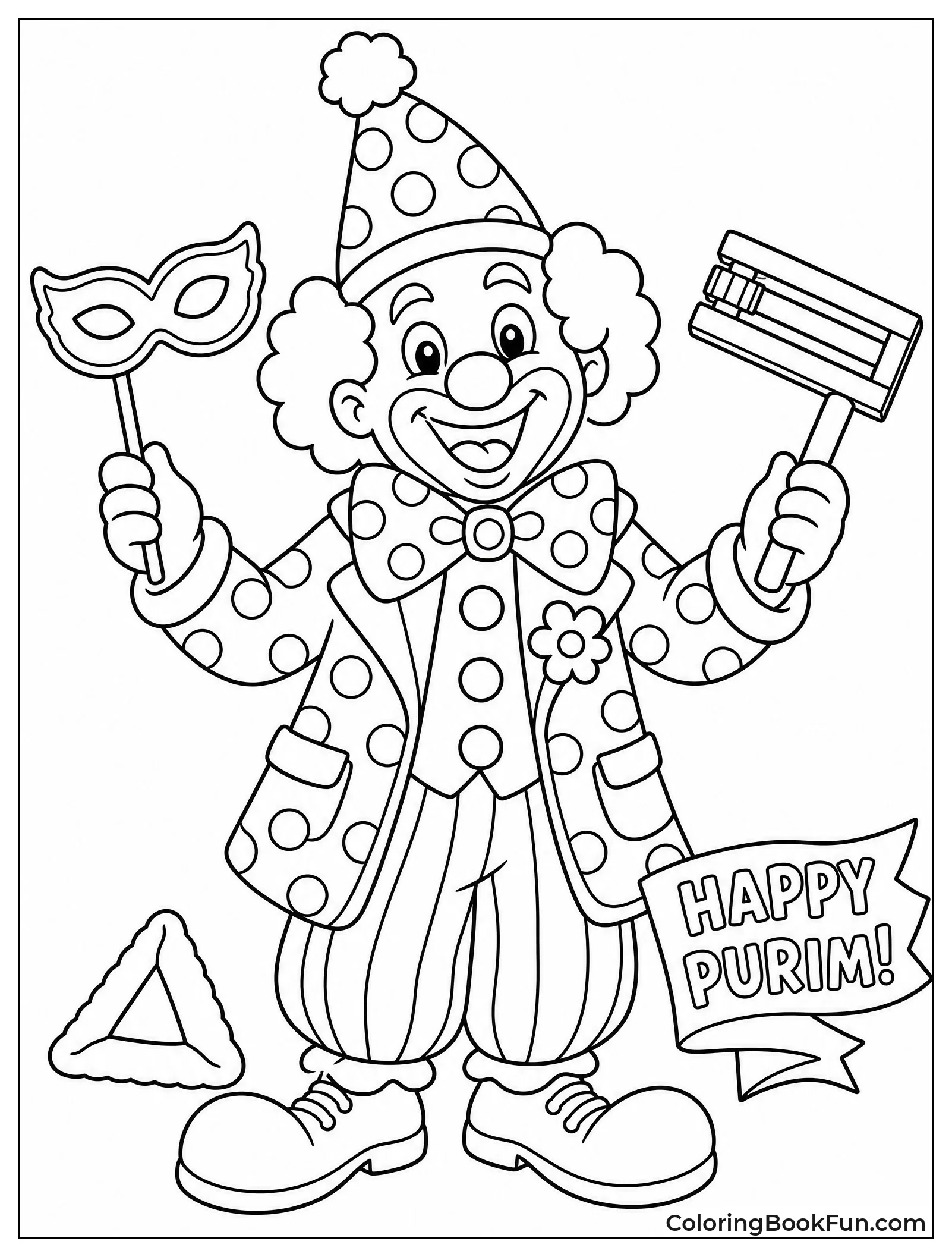 Clown Holds Mask and Grogger