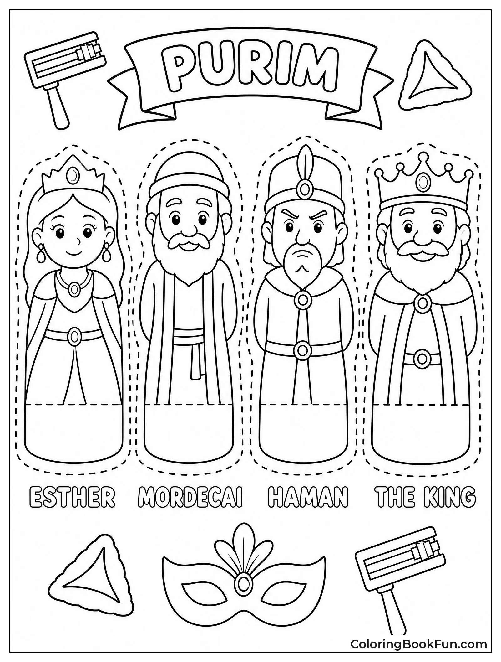 Finger Puppets of Purim Characters