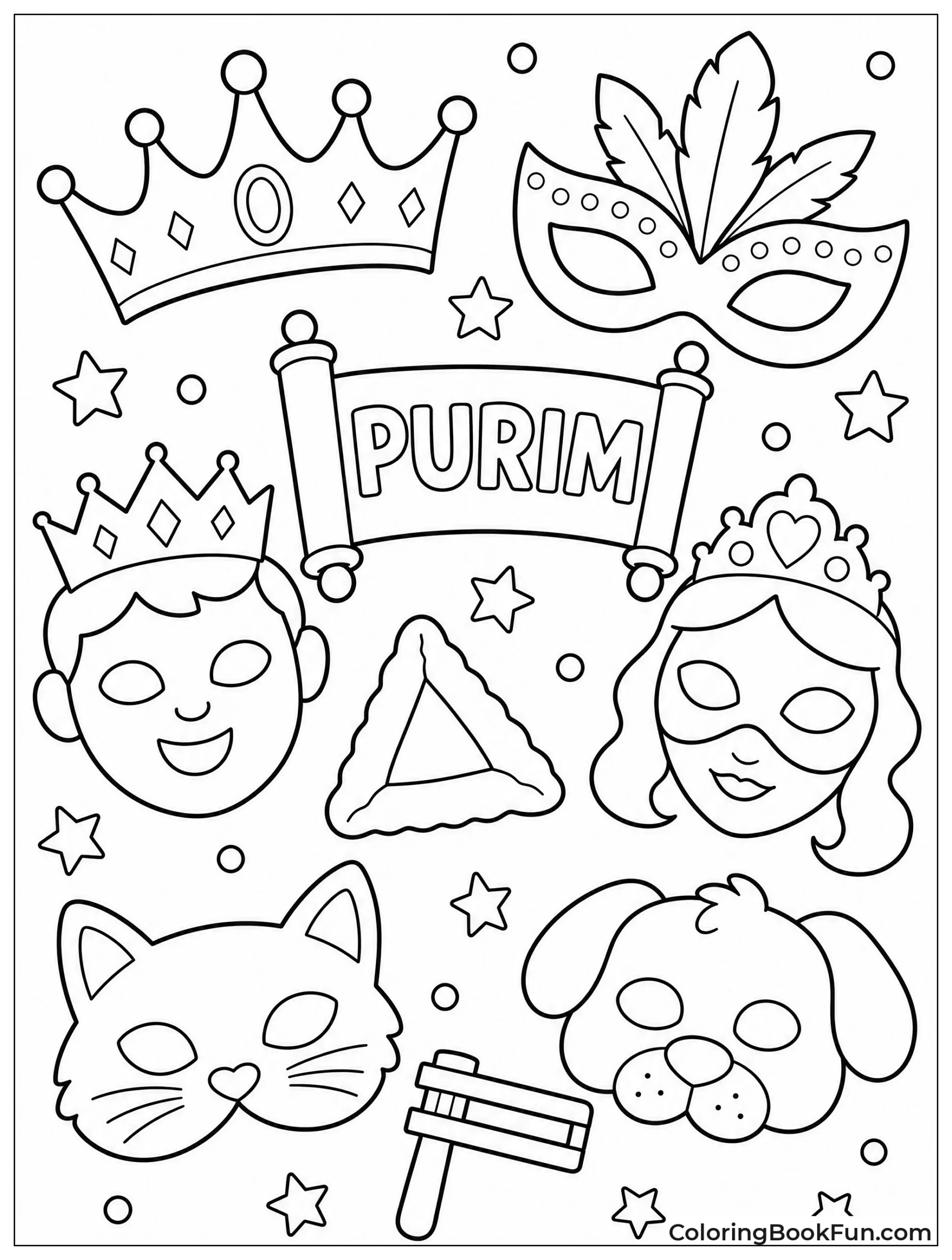 Collection of Colorful Purim Masks