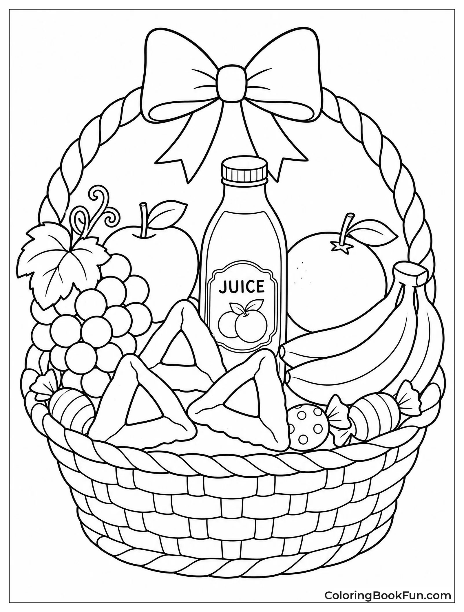 Basket Filled with Purim Treats