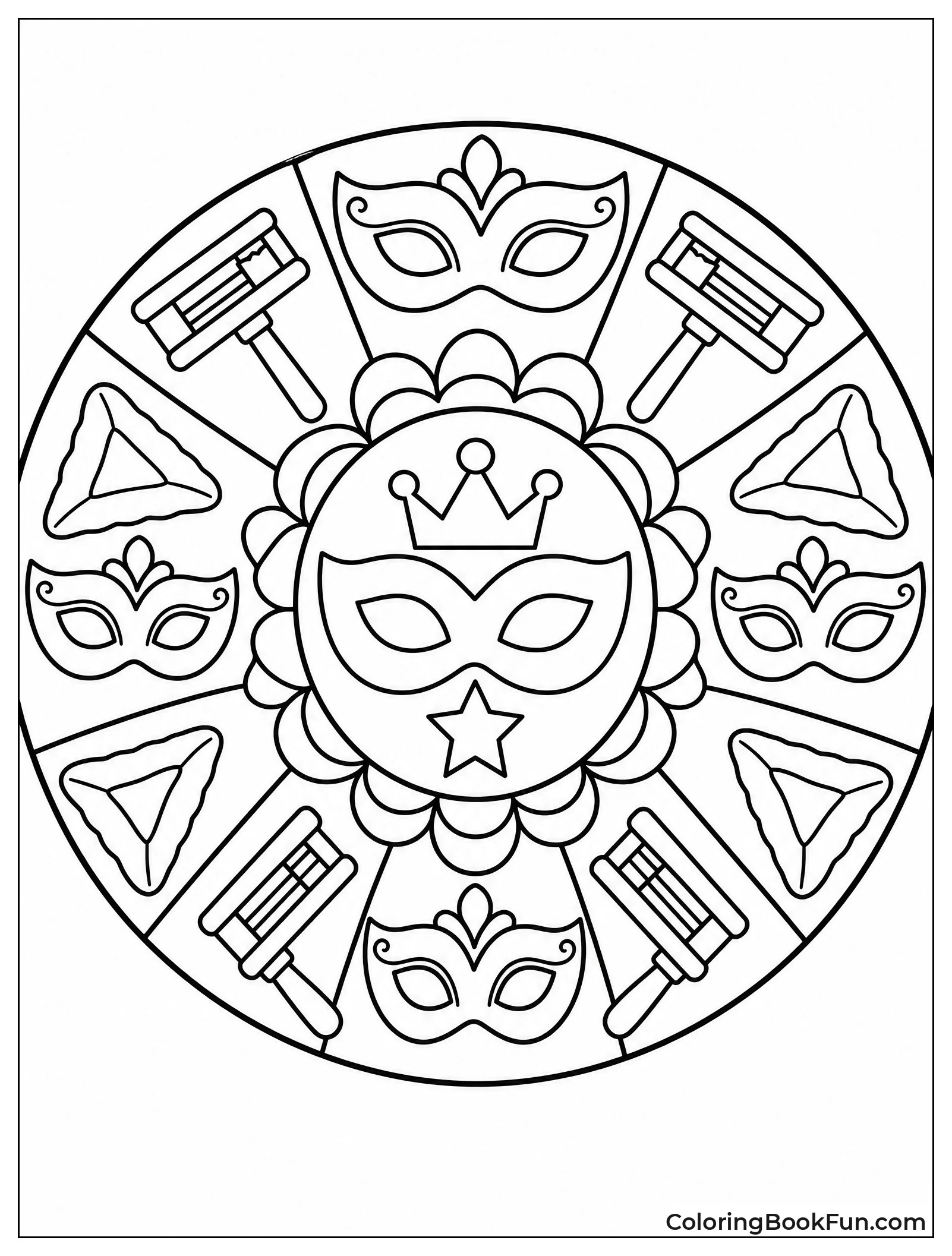 Mandala Made of Purim Symbols