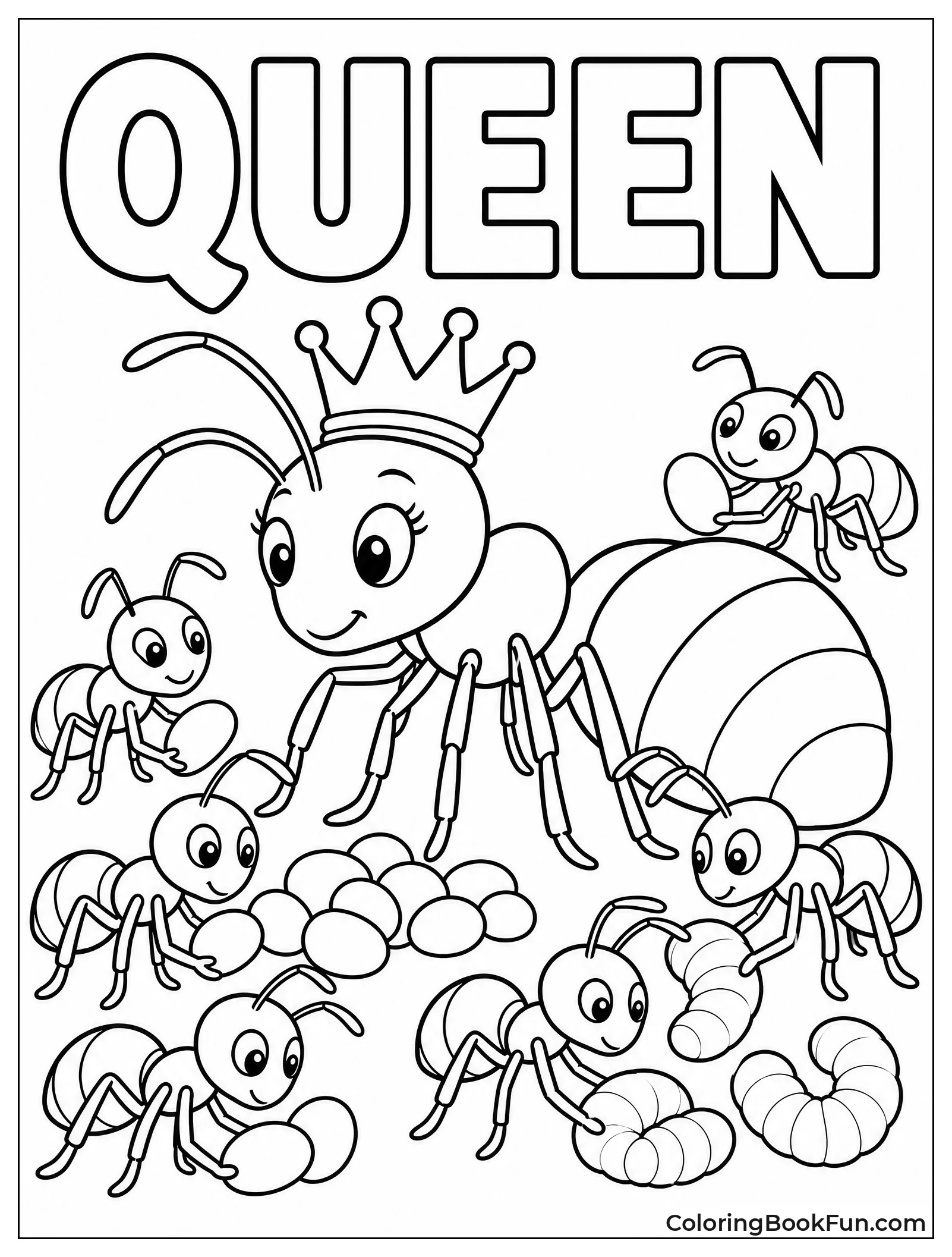 Queen Ant with Workers