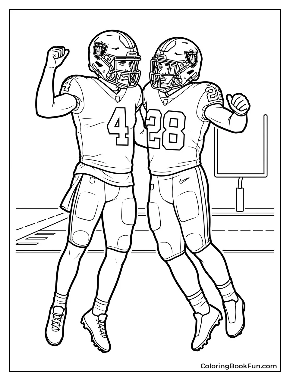 Players High Five in End Zone