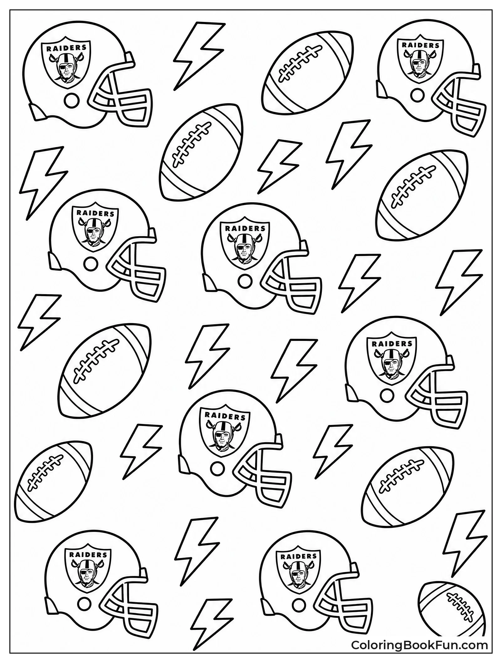 Pattern of Helmets and Footballs