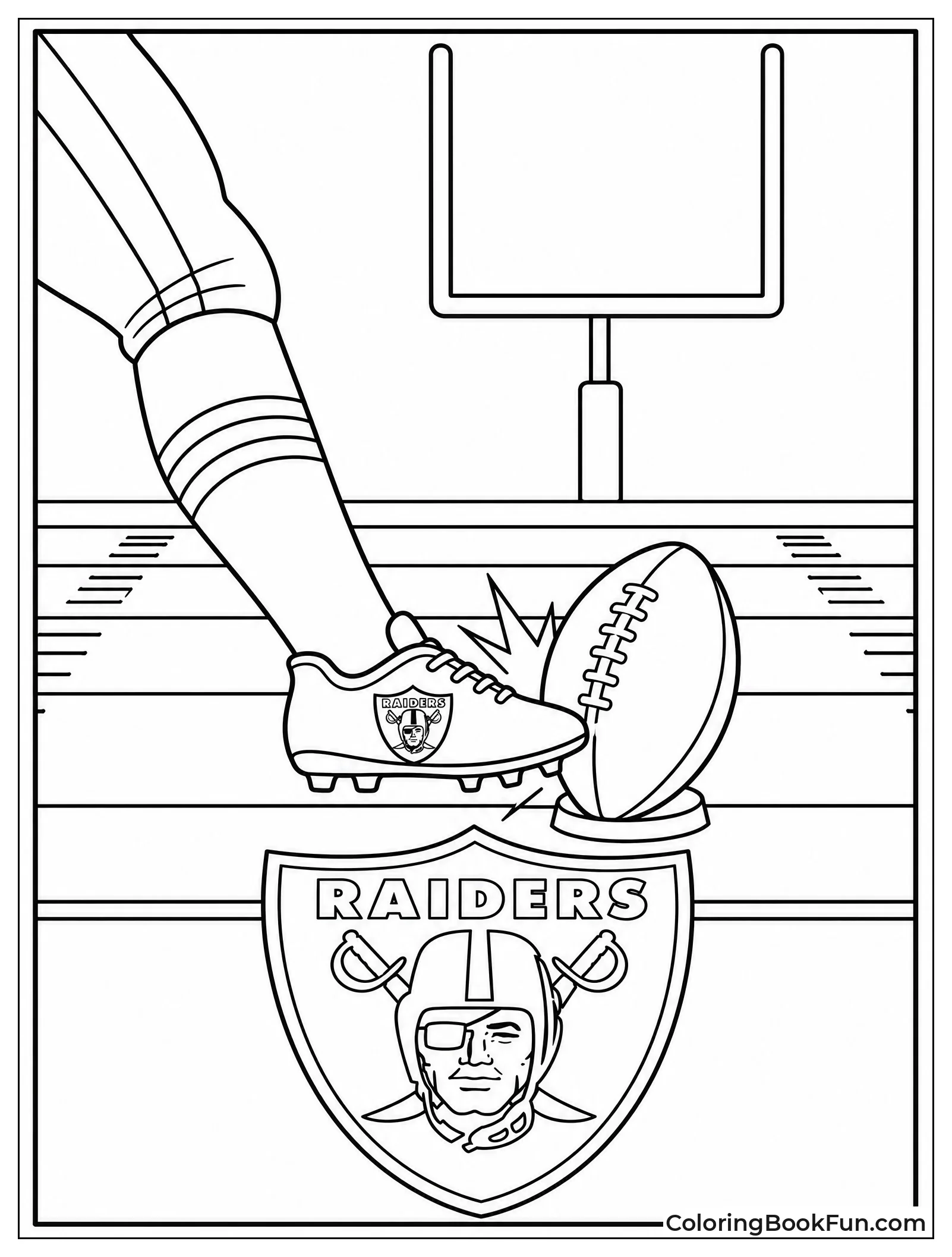 Kicker Boots Ball Toward Goalposts
