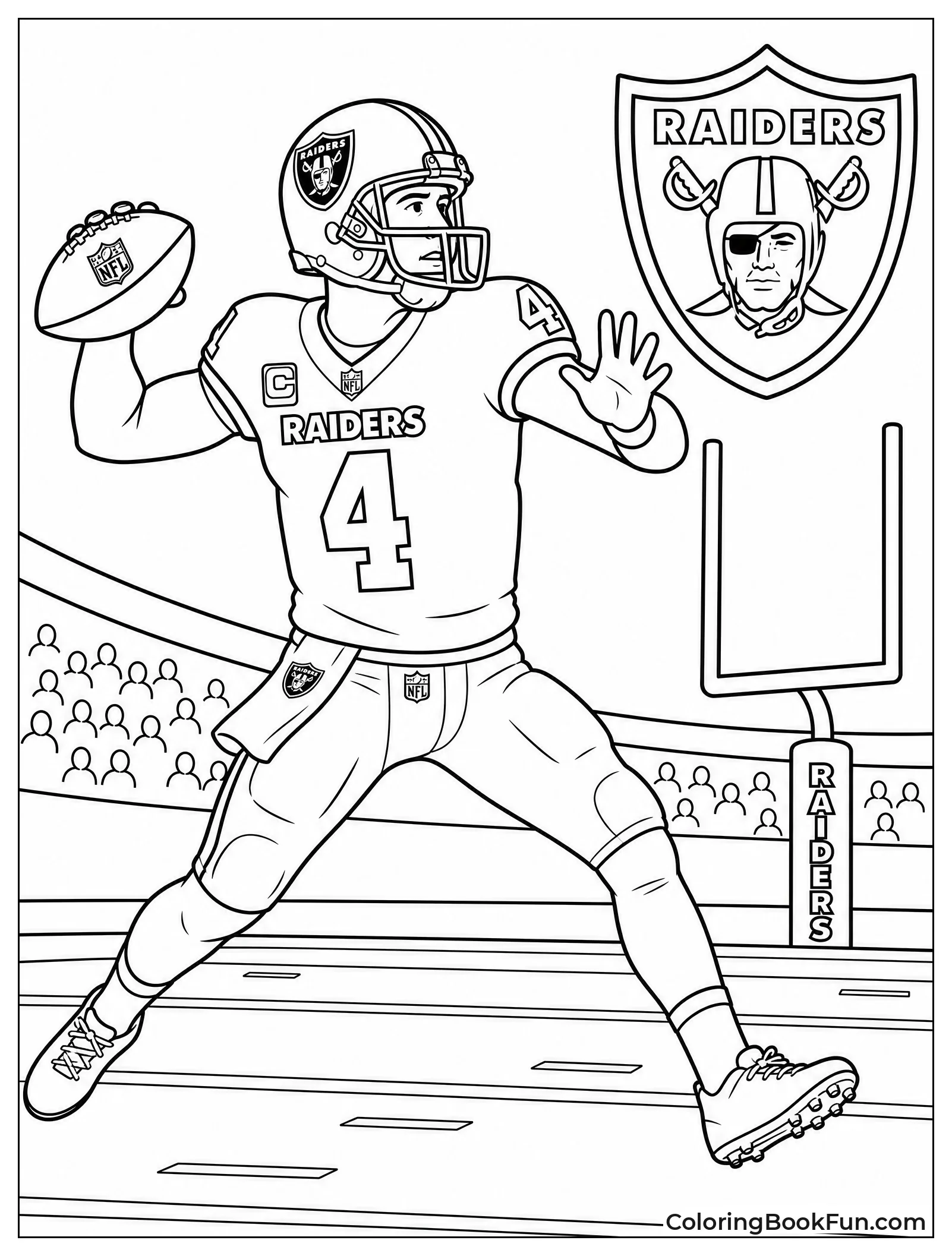 Quarterback Throws a Long Pass