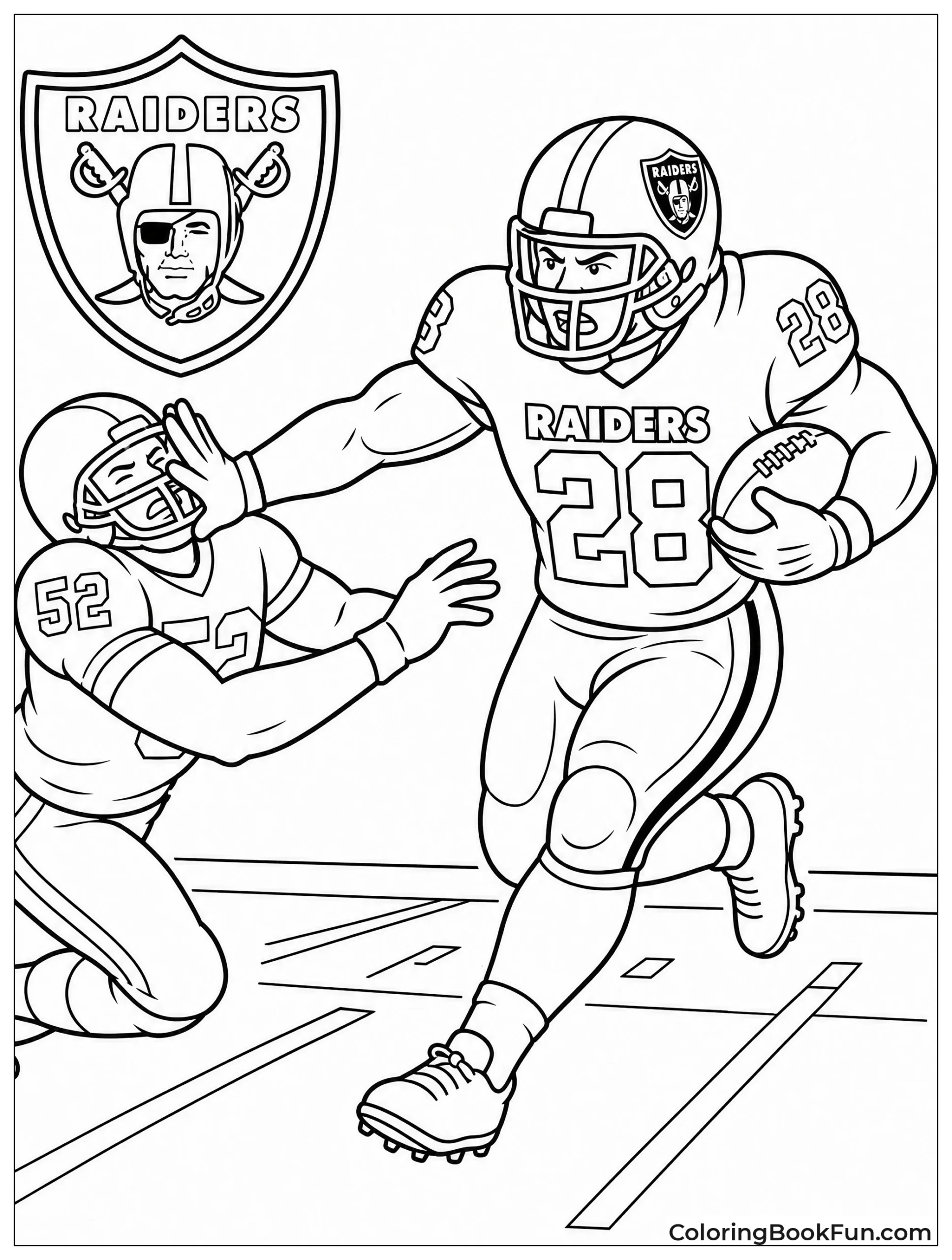 Running Back Breaks Tackle With Stiff Arm