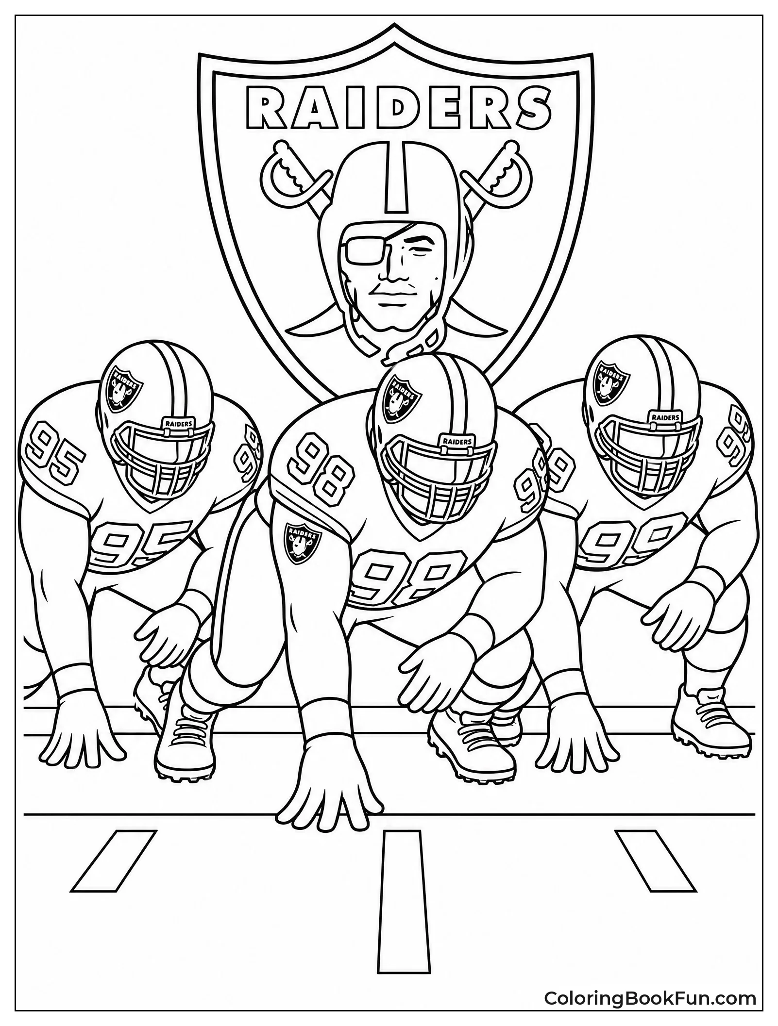 Defensive Line Crouches Ready