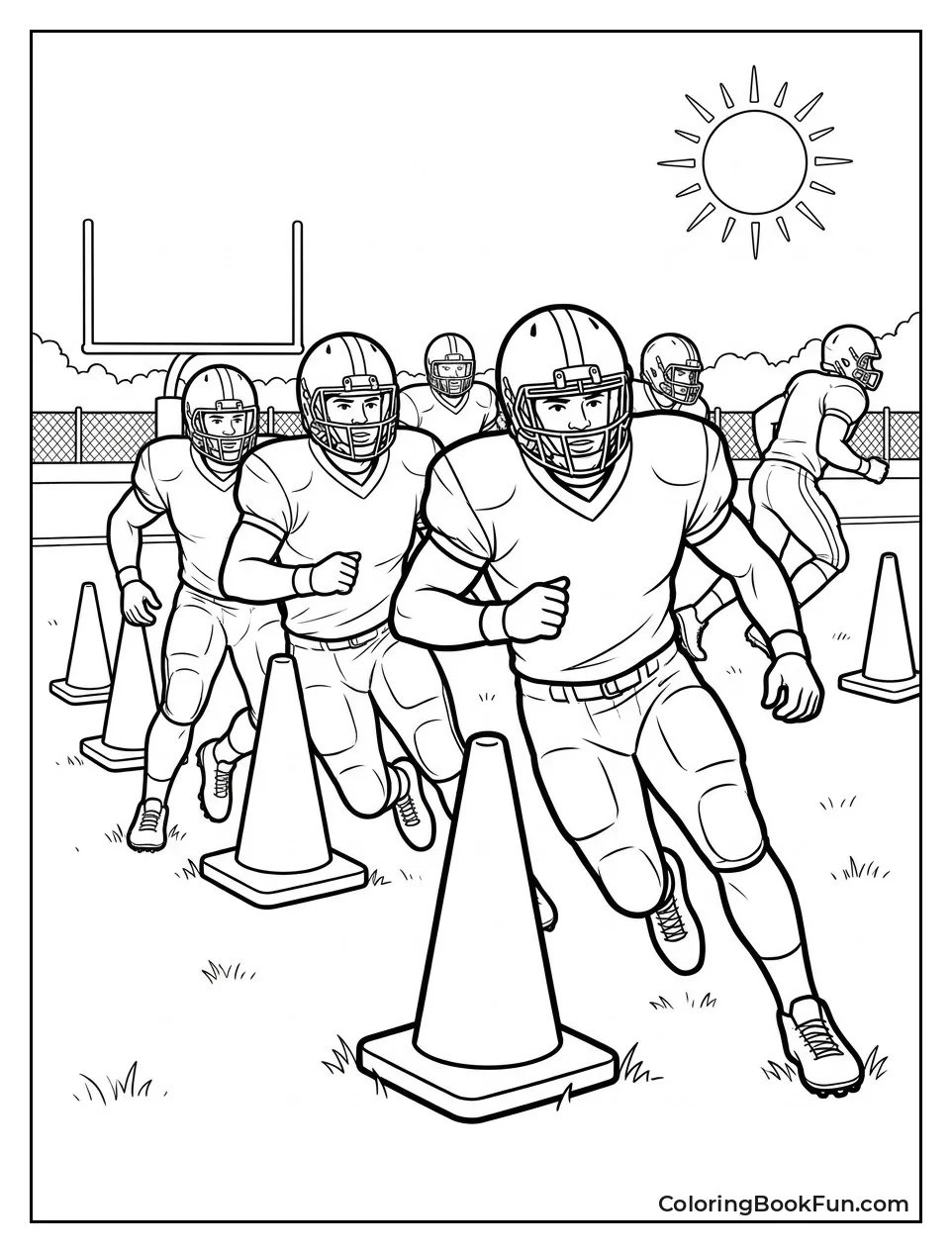 Players Sprint Through Orange Cones