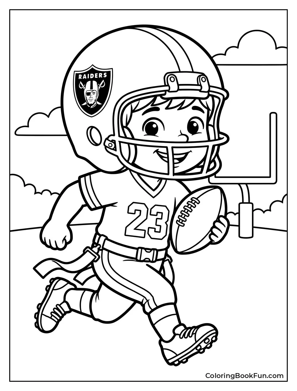 Kid Runs With Football Flag