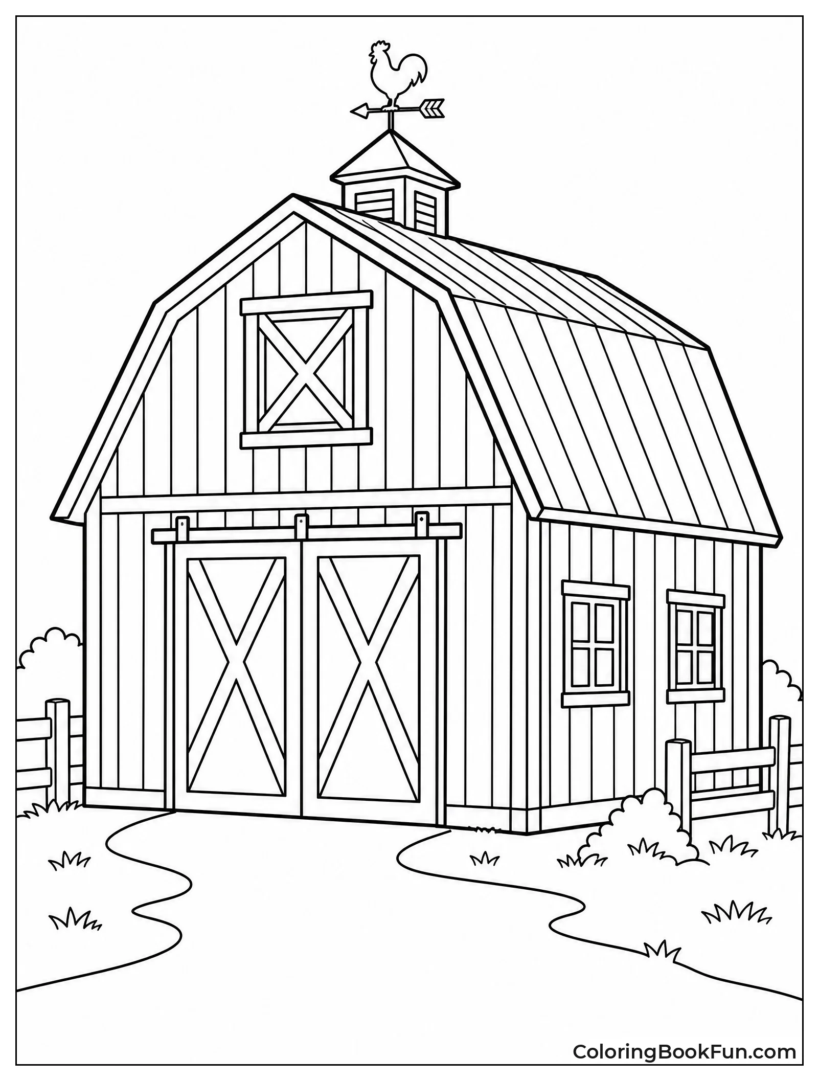 Barn with Realistic Textures and Shadows