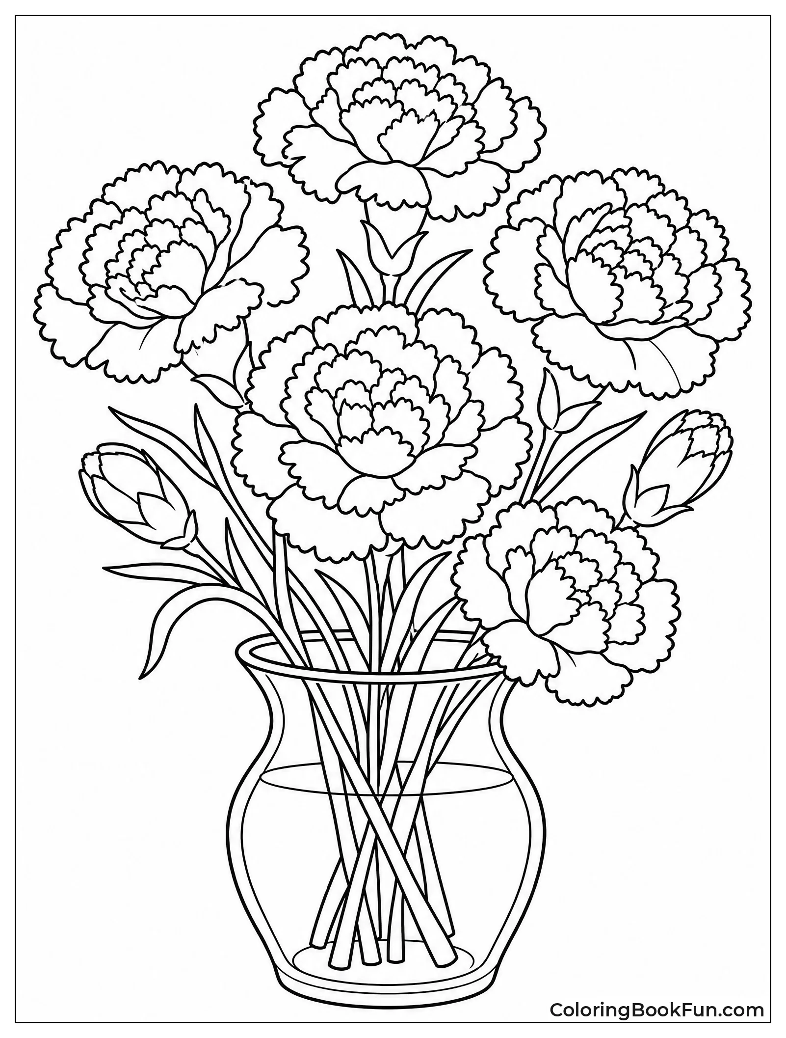 Carnations Arranged in a Simple Vase
