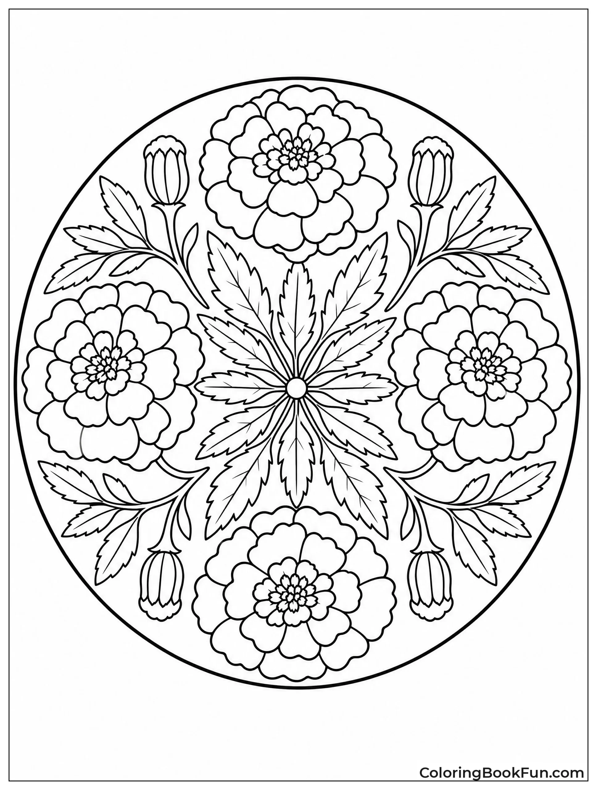 Marigolds Arranged in Mandala