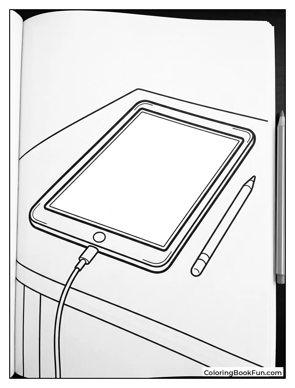 Realistic iPad Outline From Angle