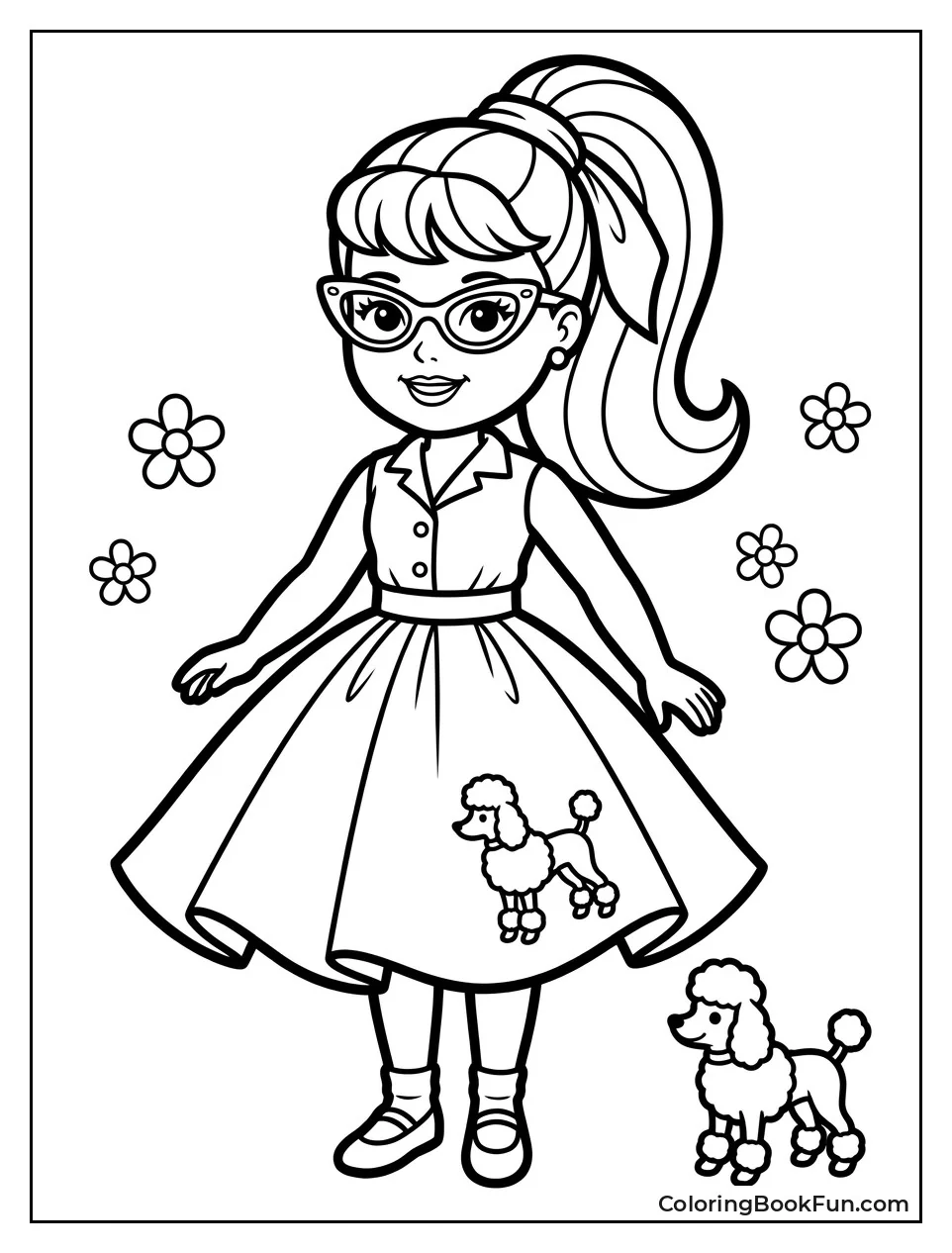 Retro Doll in Poodle Skirt