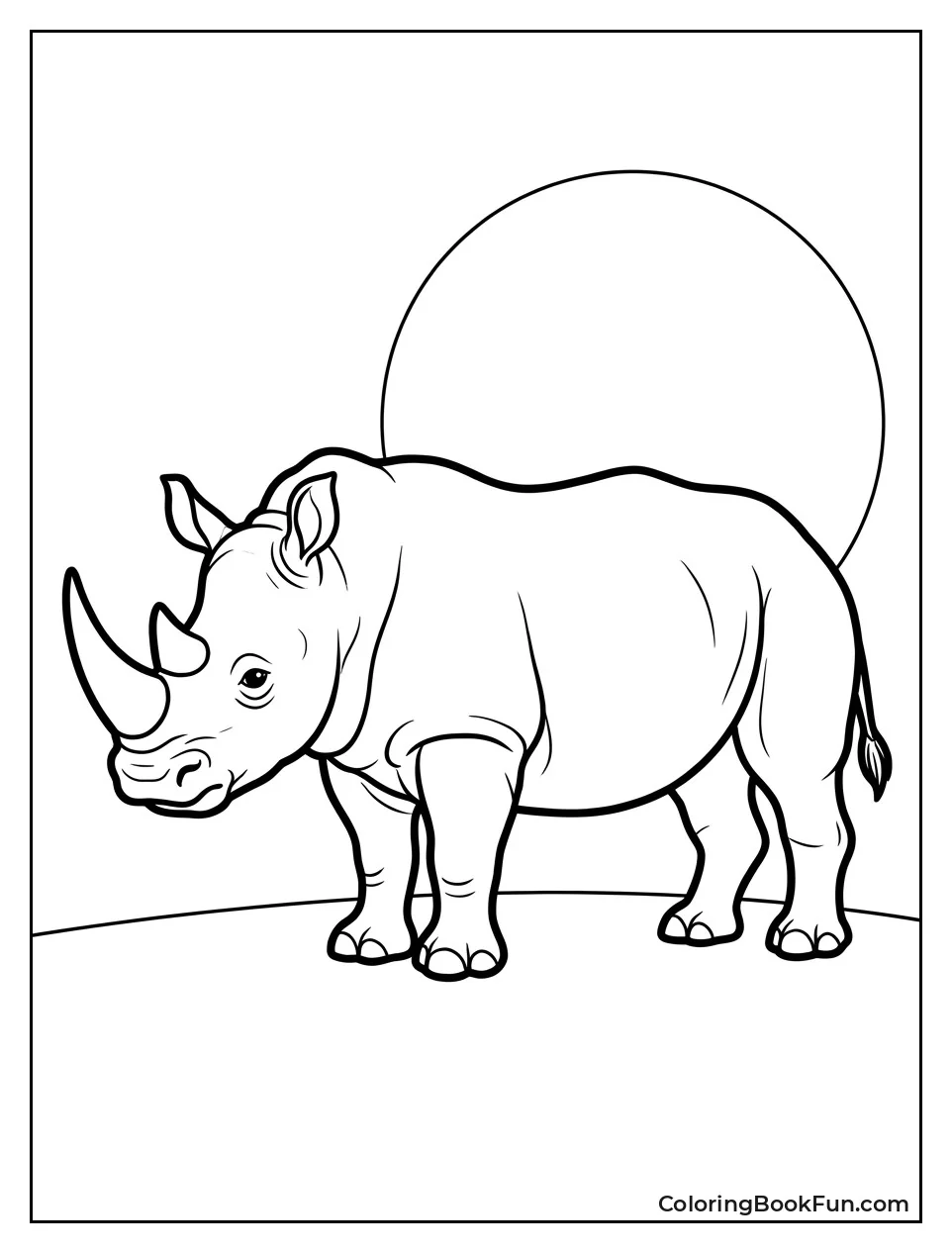 Simple Rhino Silhouette Outline