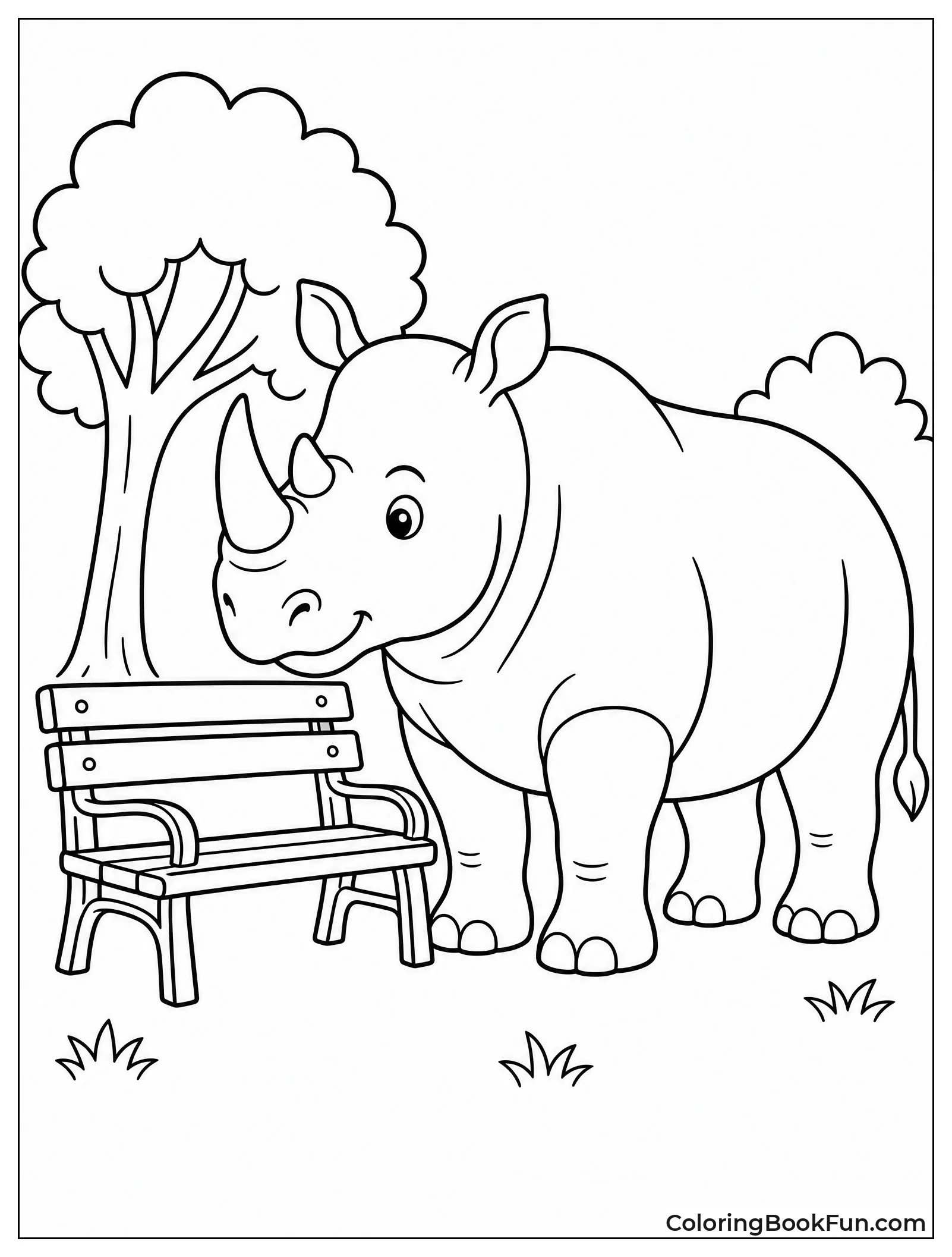 Rhino Standing Next to Bicycle