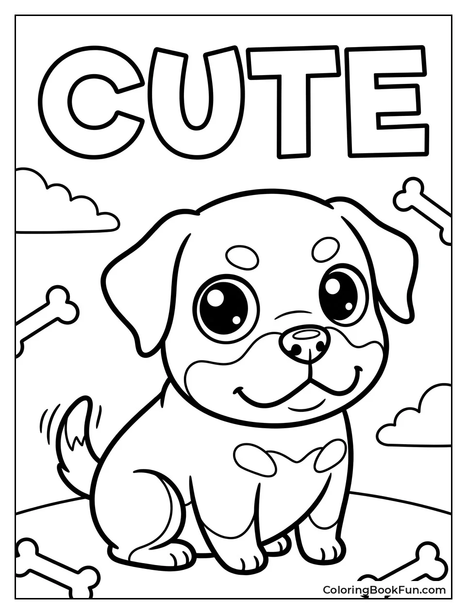 Cute Chibi Rottweiler with Big Eyes
