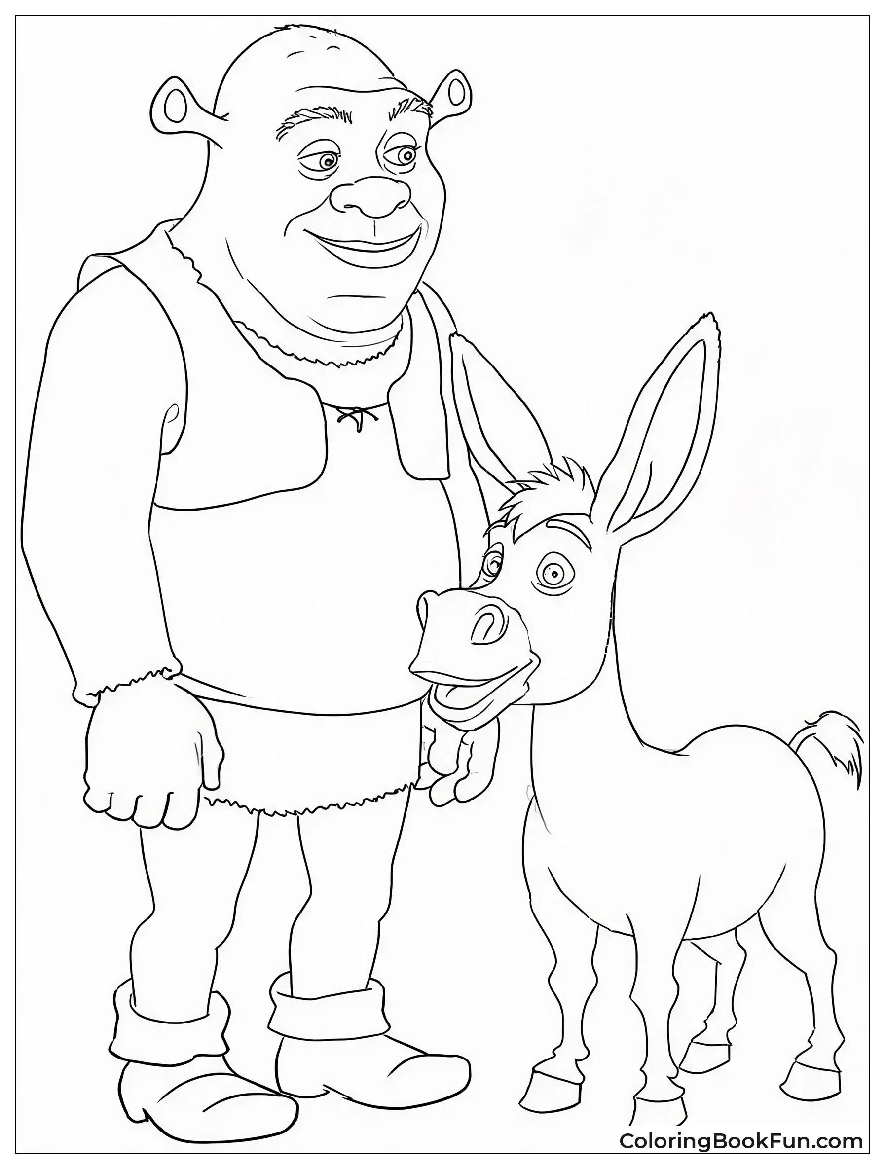 Shrek Standing with His Donkey
