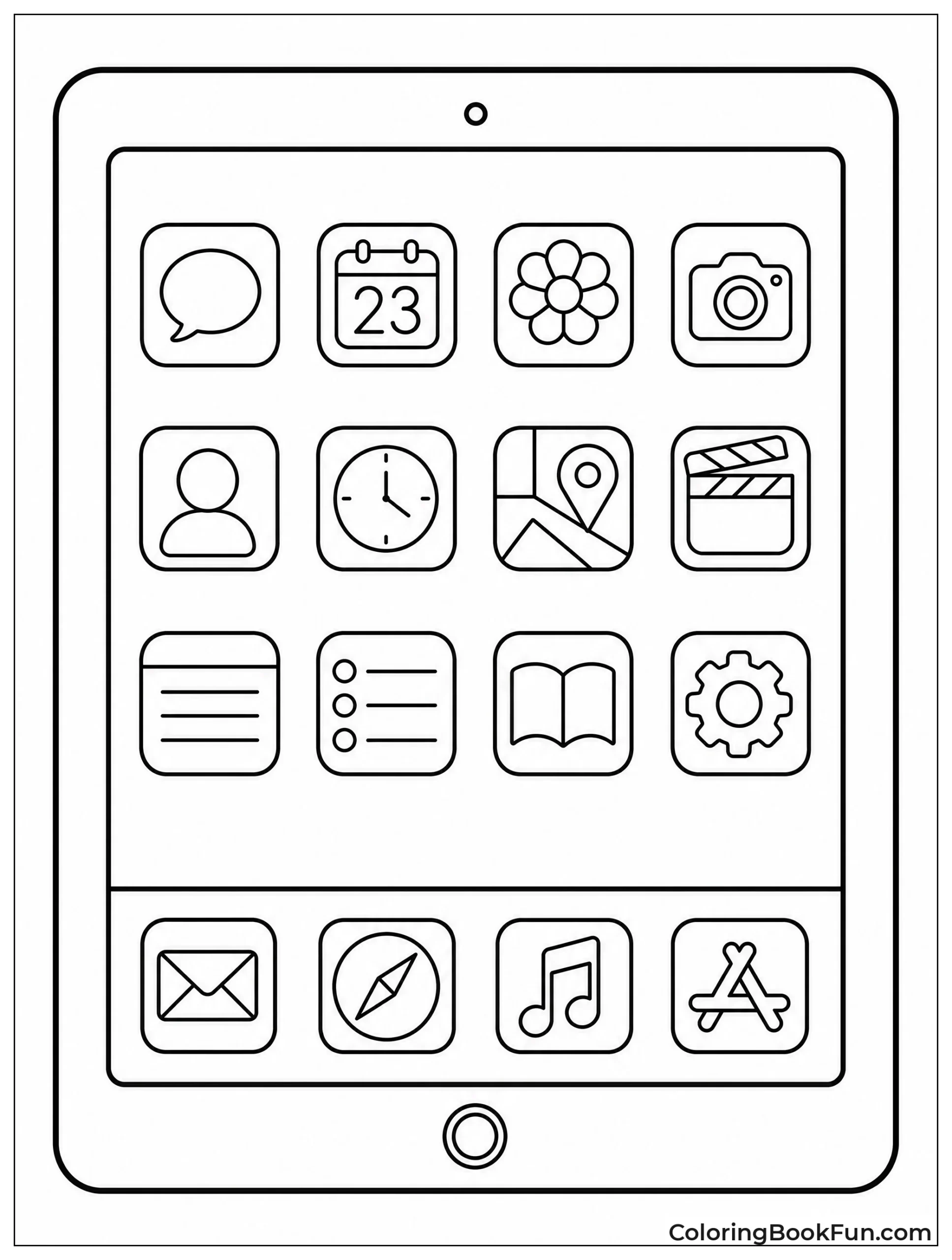 Simple iPad With Big App Icons