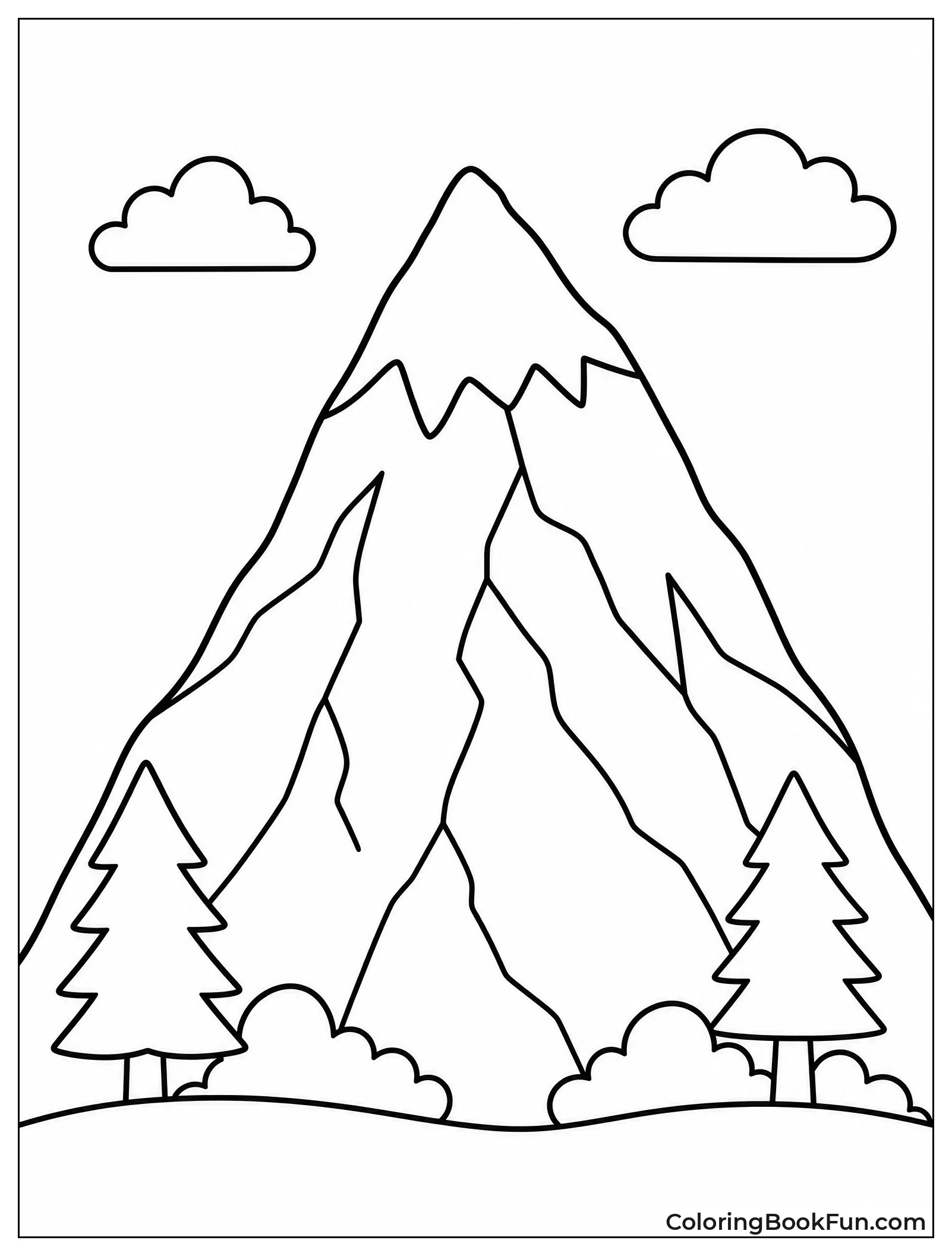 Simple Mountain Shape to Color