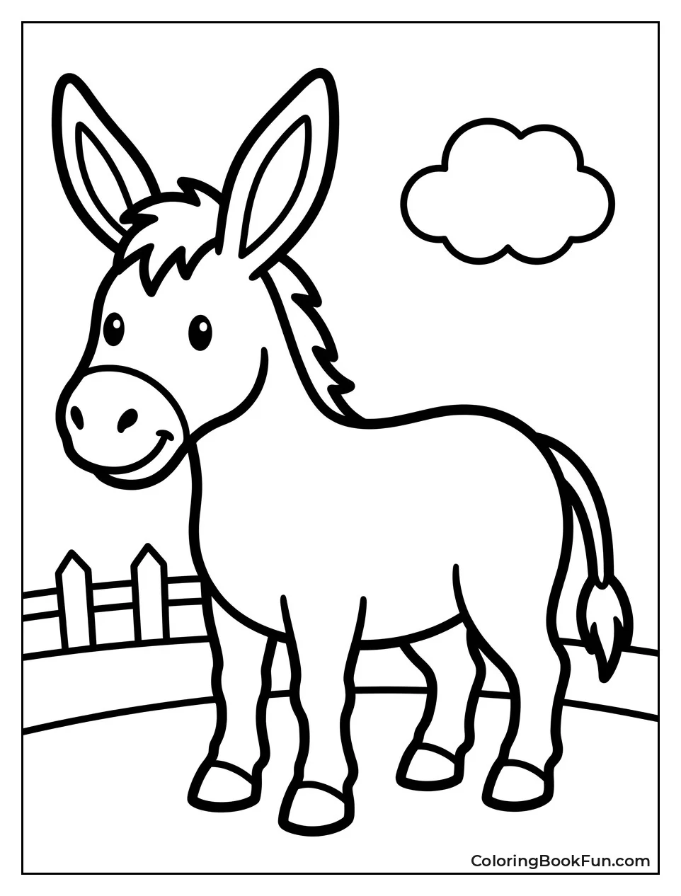 Simple Donkey Outline
