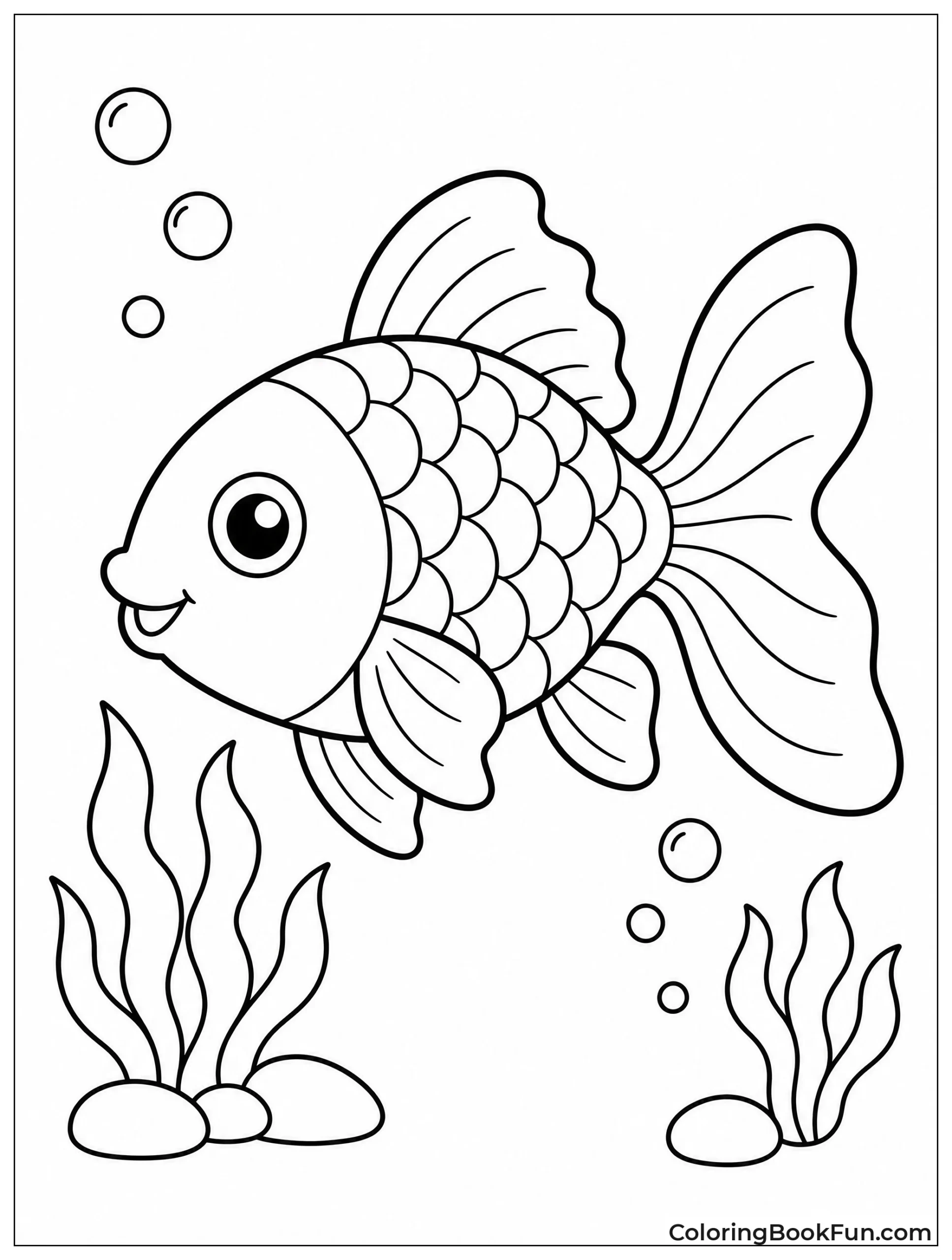 Simple Bold Goldfish Outline