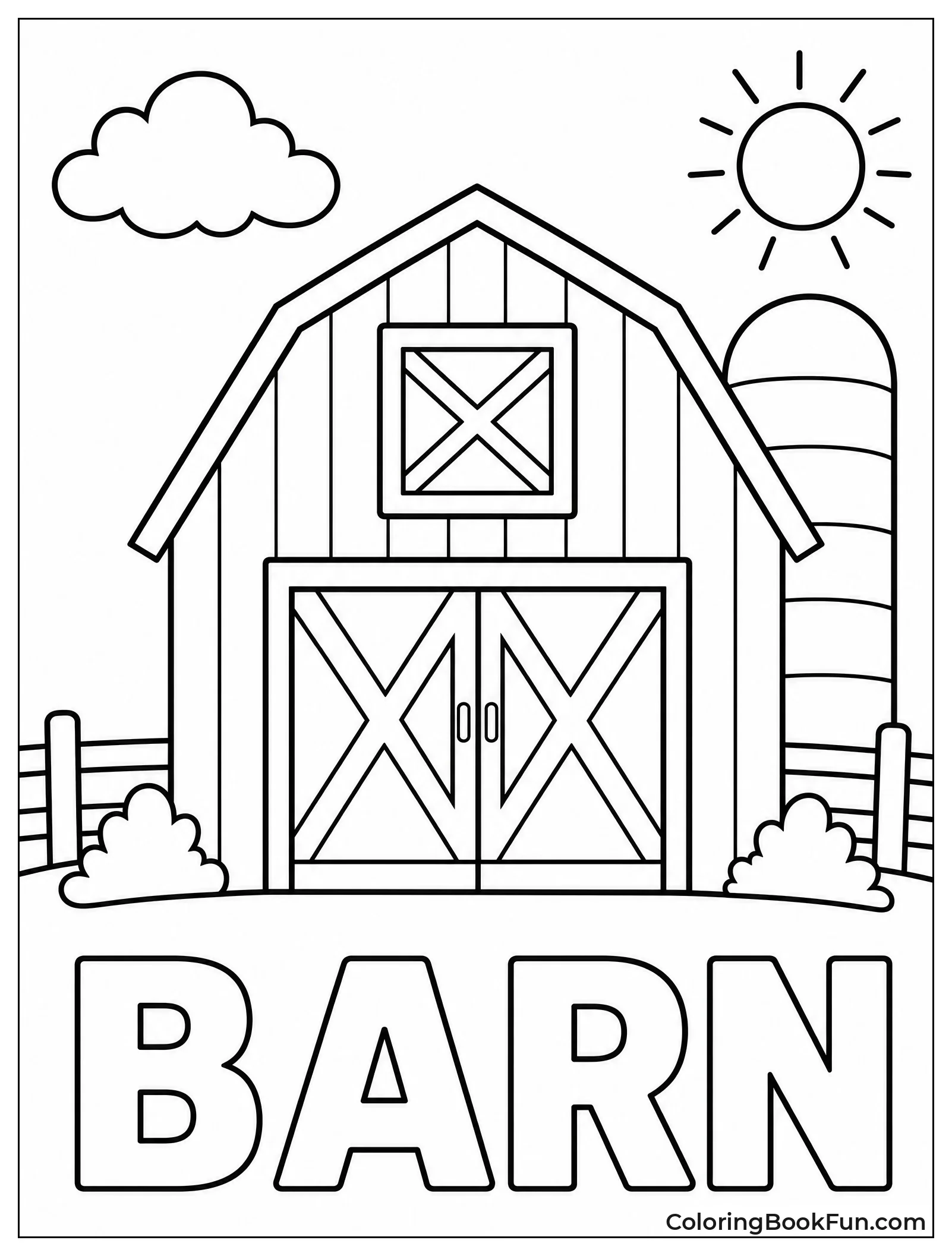 Simple Red Barn with Door