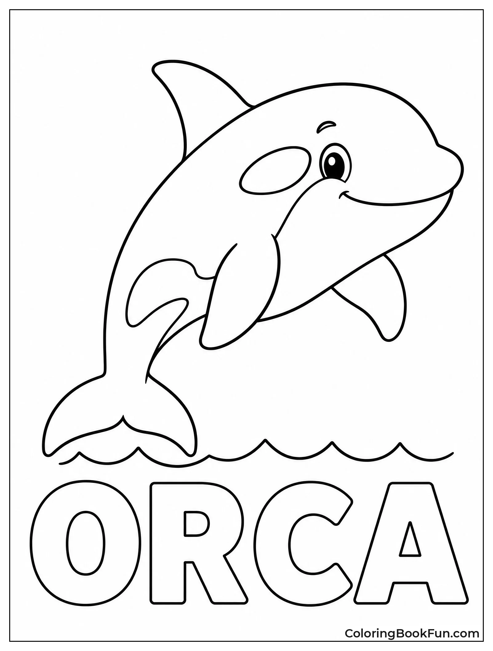 Simple Smiling Orca for Kids