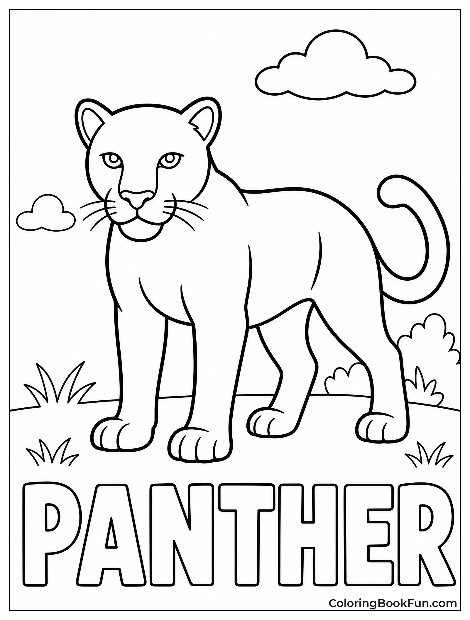 Simple Panther for Kids