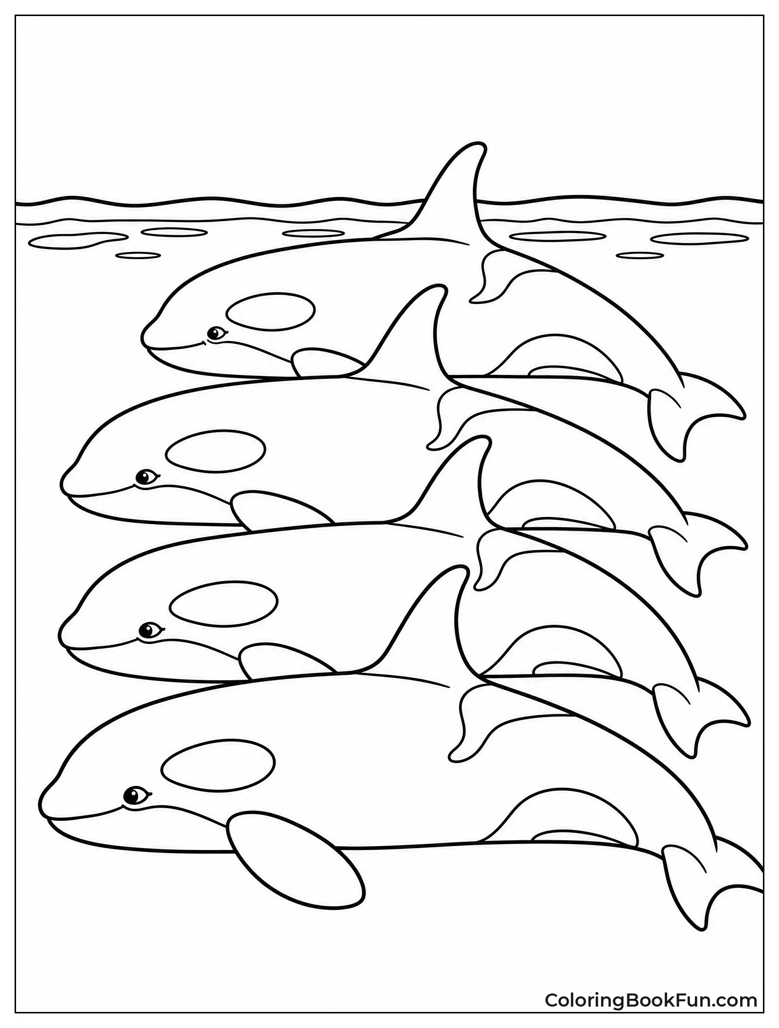 Peaceful Pod of Resting Orcas