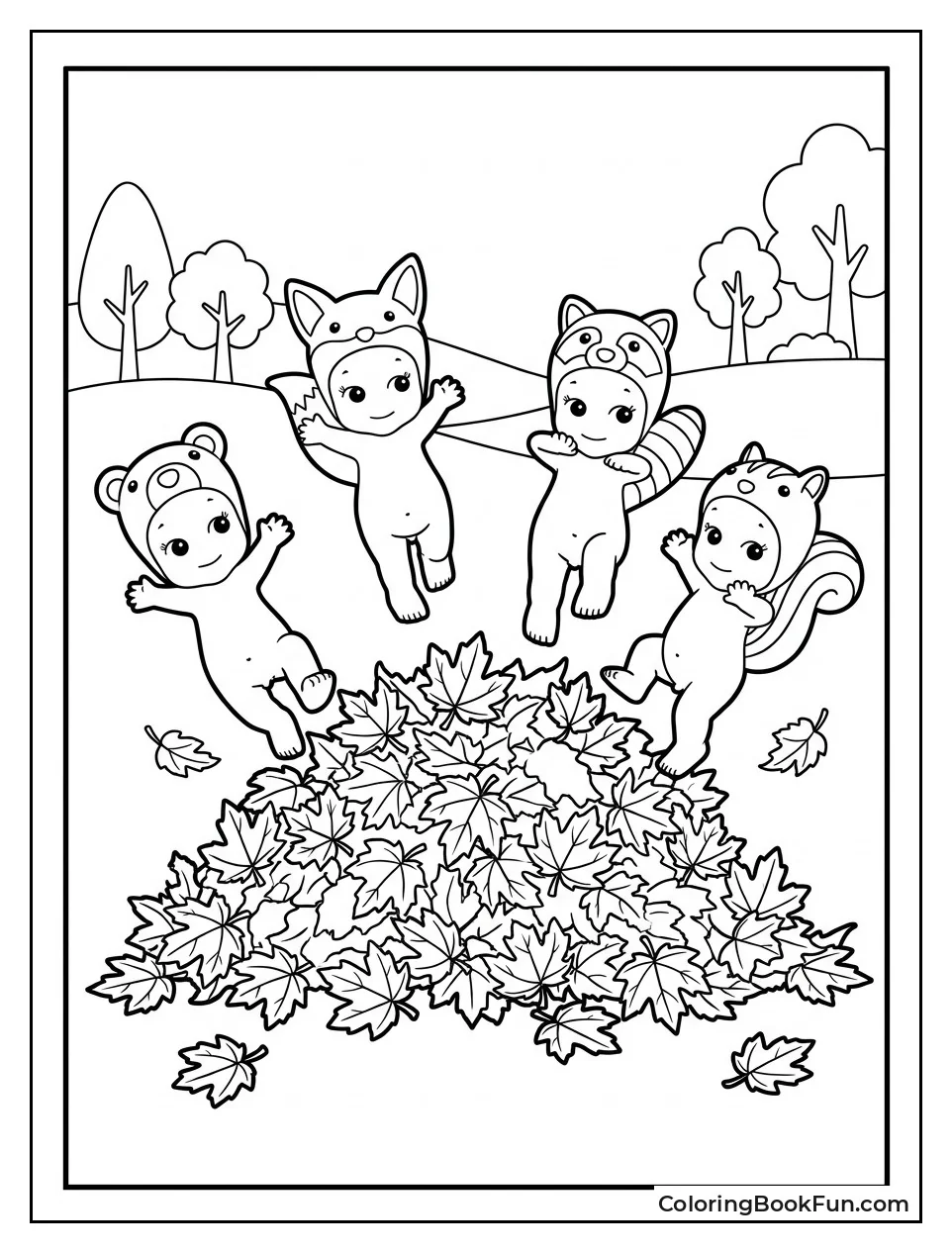 Sonny Angels Jumping in Leaves