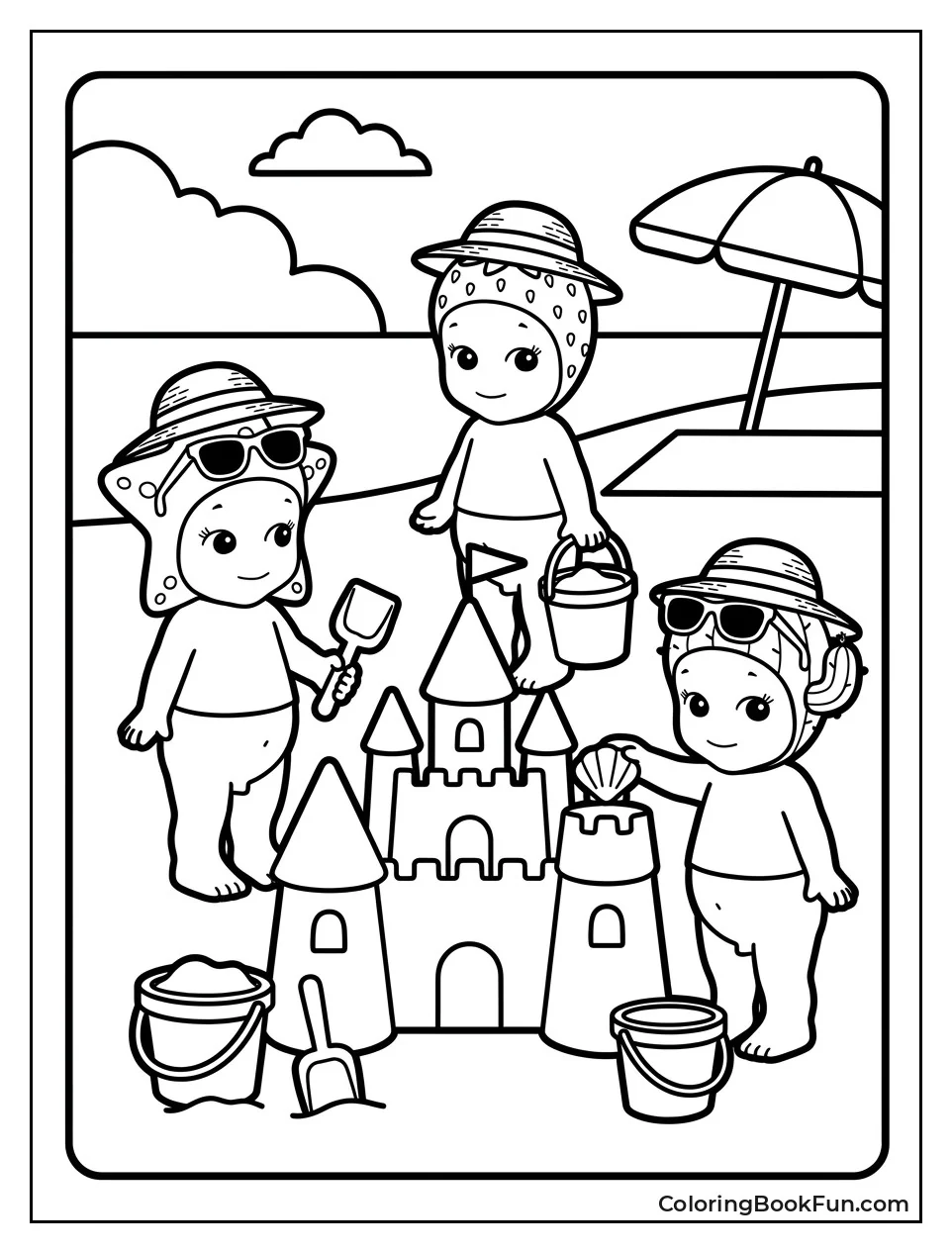 Sonny Angels Building Sandcastle Together