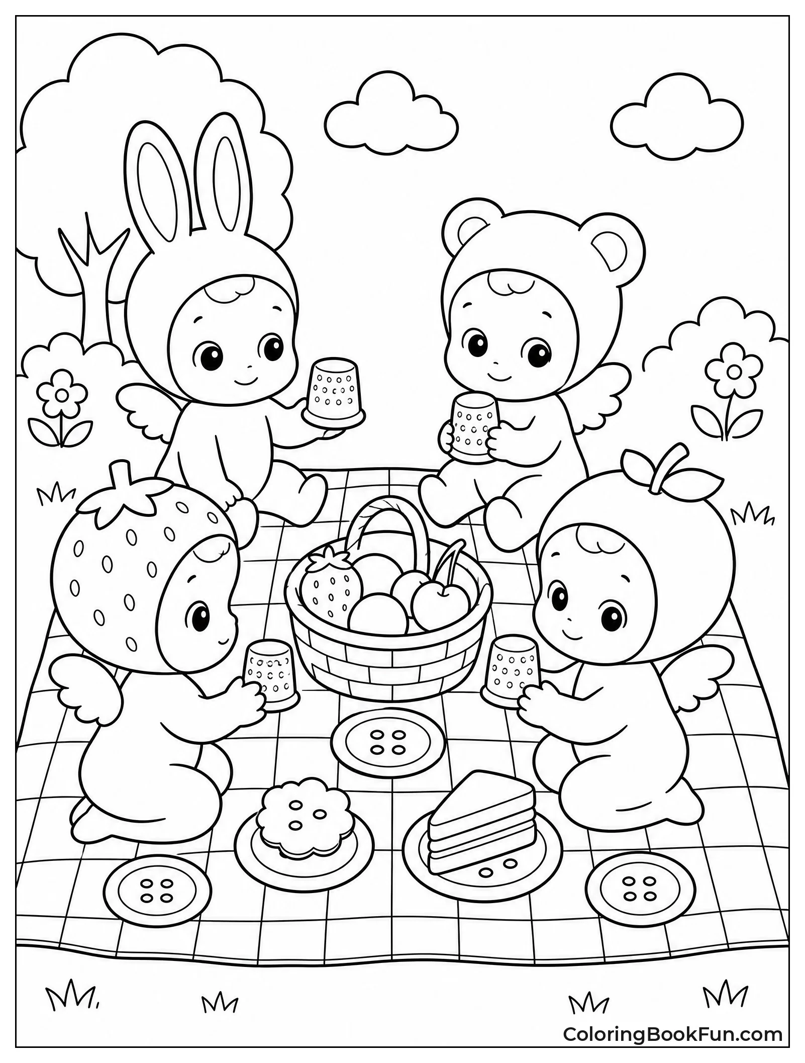 Sonny Angels Having Tiny Picnic