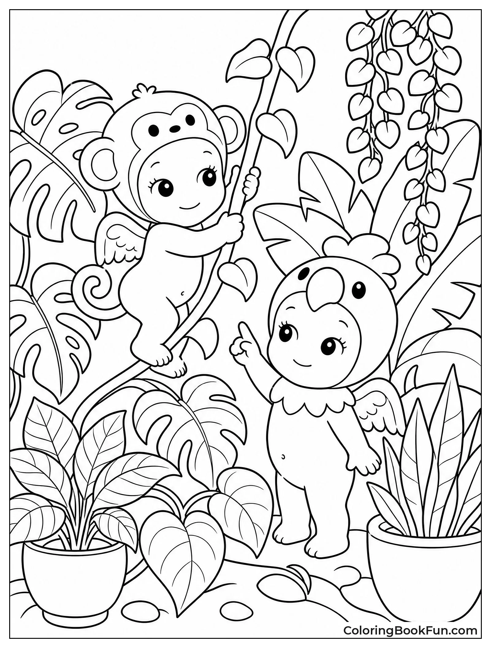 Sonny Angels Exploring Jungle Plants