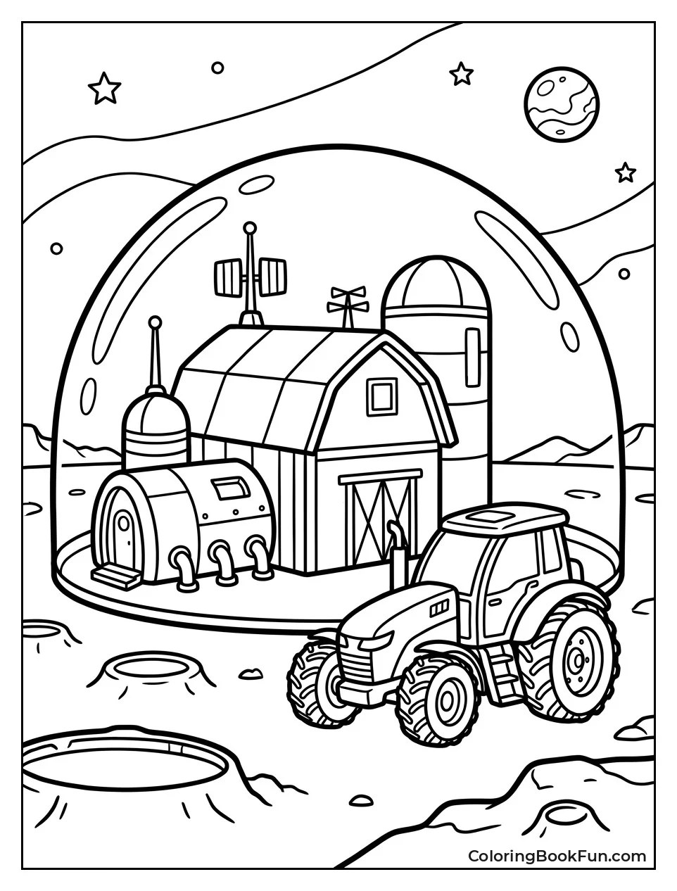 Futuristic Barn on the Moon