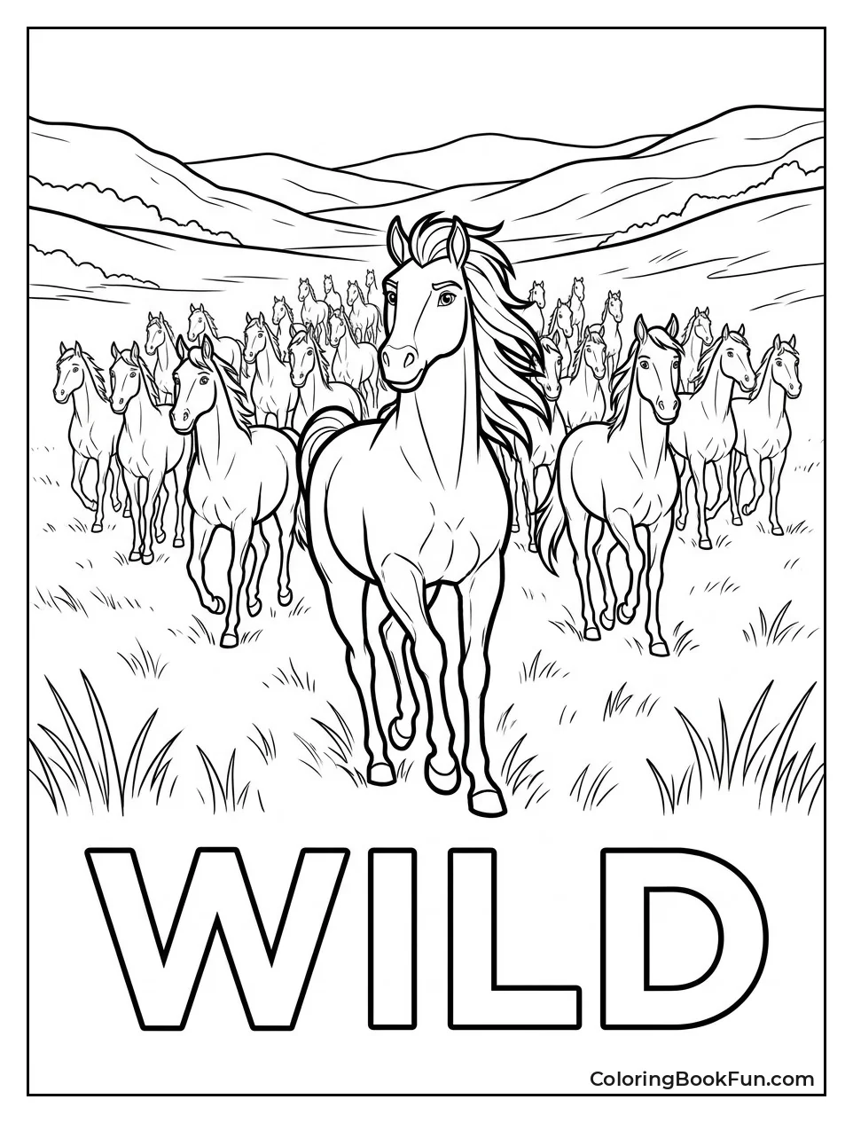 Spirit Leading Herd Through Valley