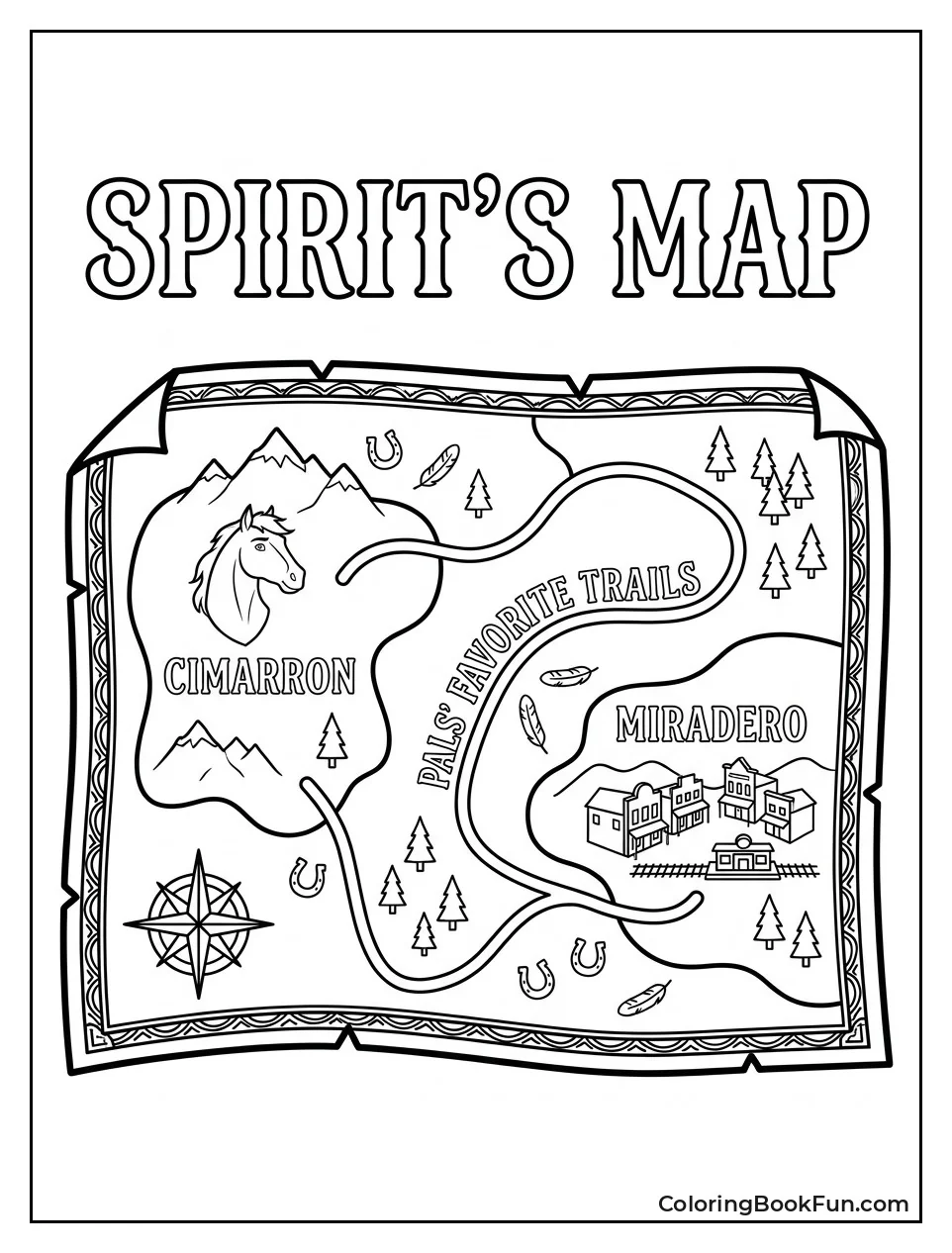 Vintage Map of Frontier Trails