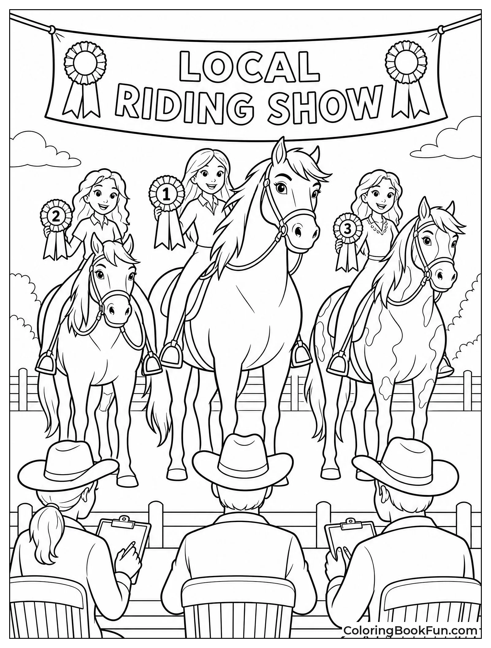 Girls Competing at Horse Show