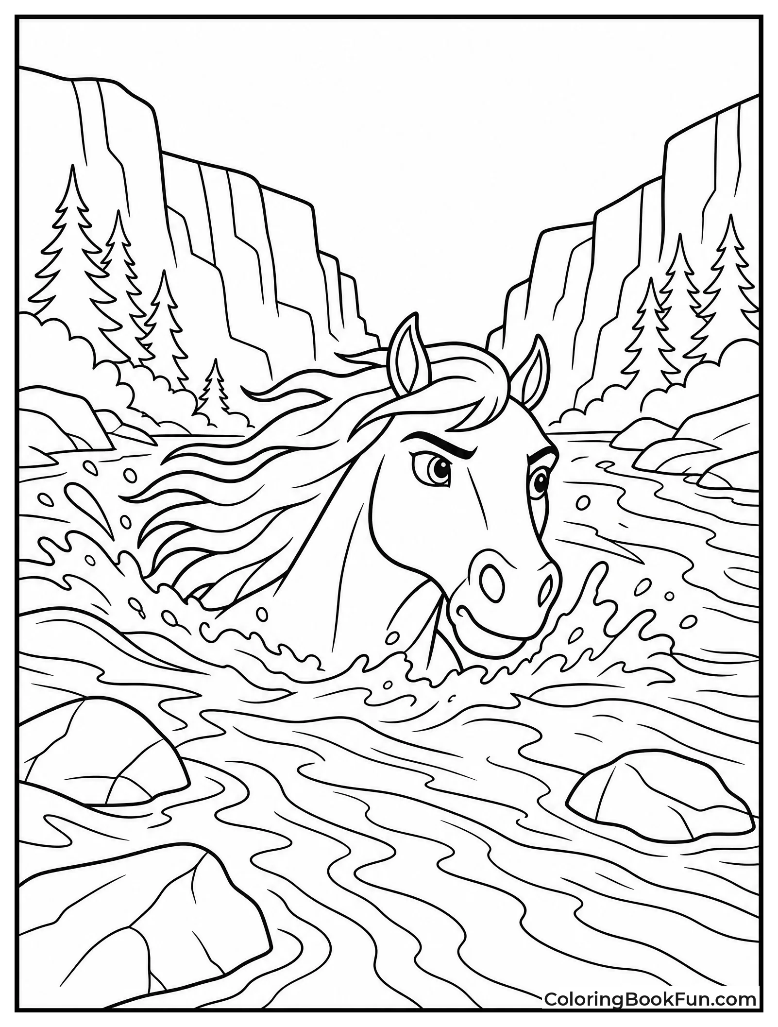 Spirit Swimming Across River