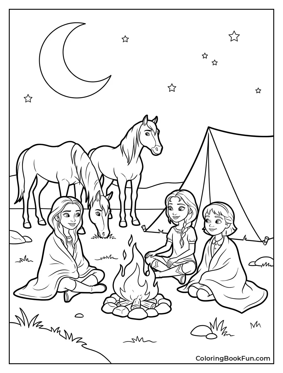 Pals Camping Under Stars