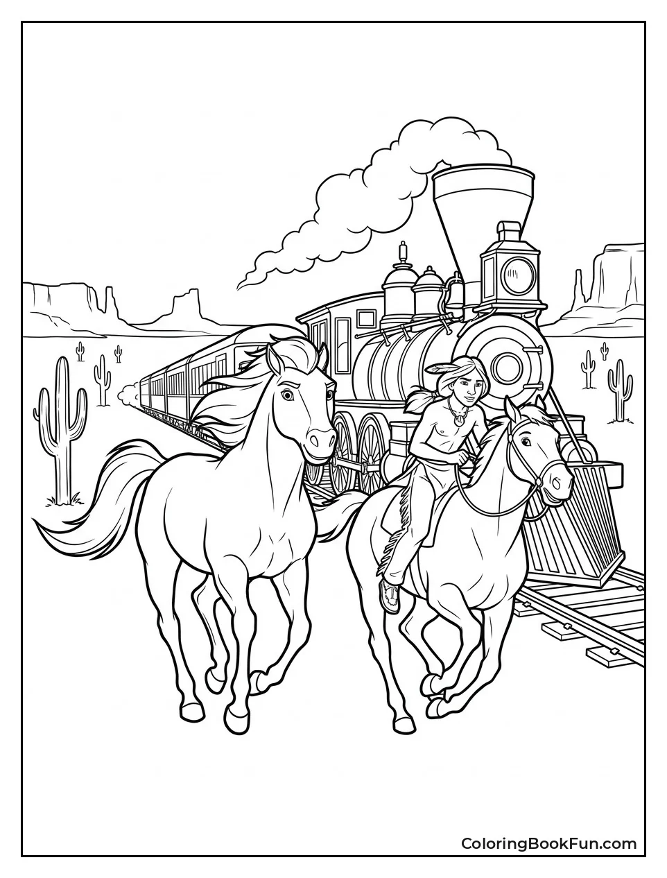 Spirit Racing Beside Moving Train