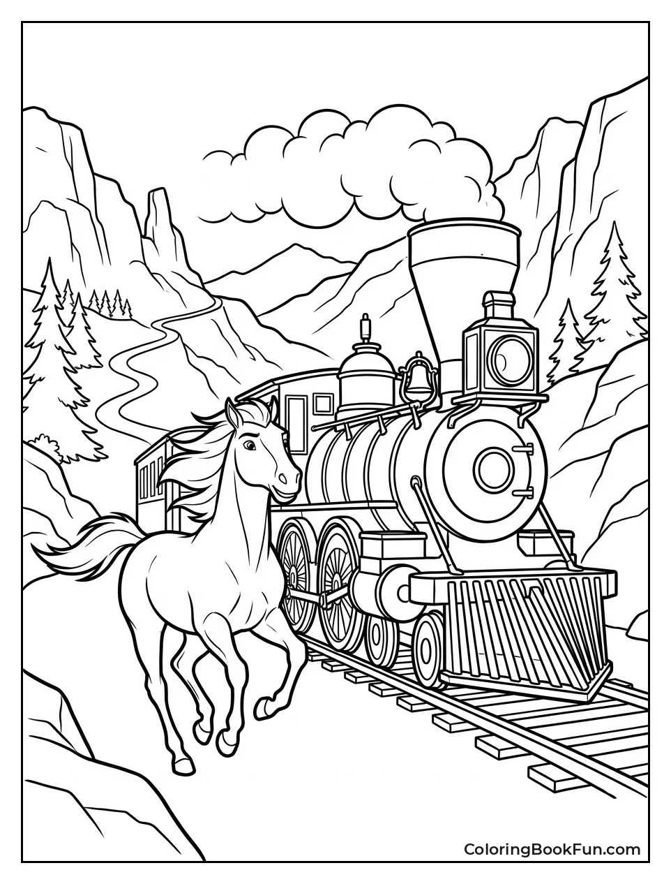 Spirit Racing Next to Train